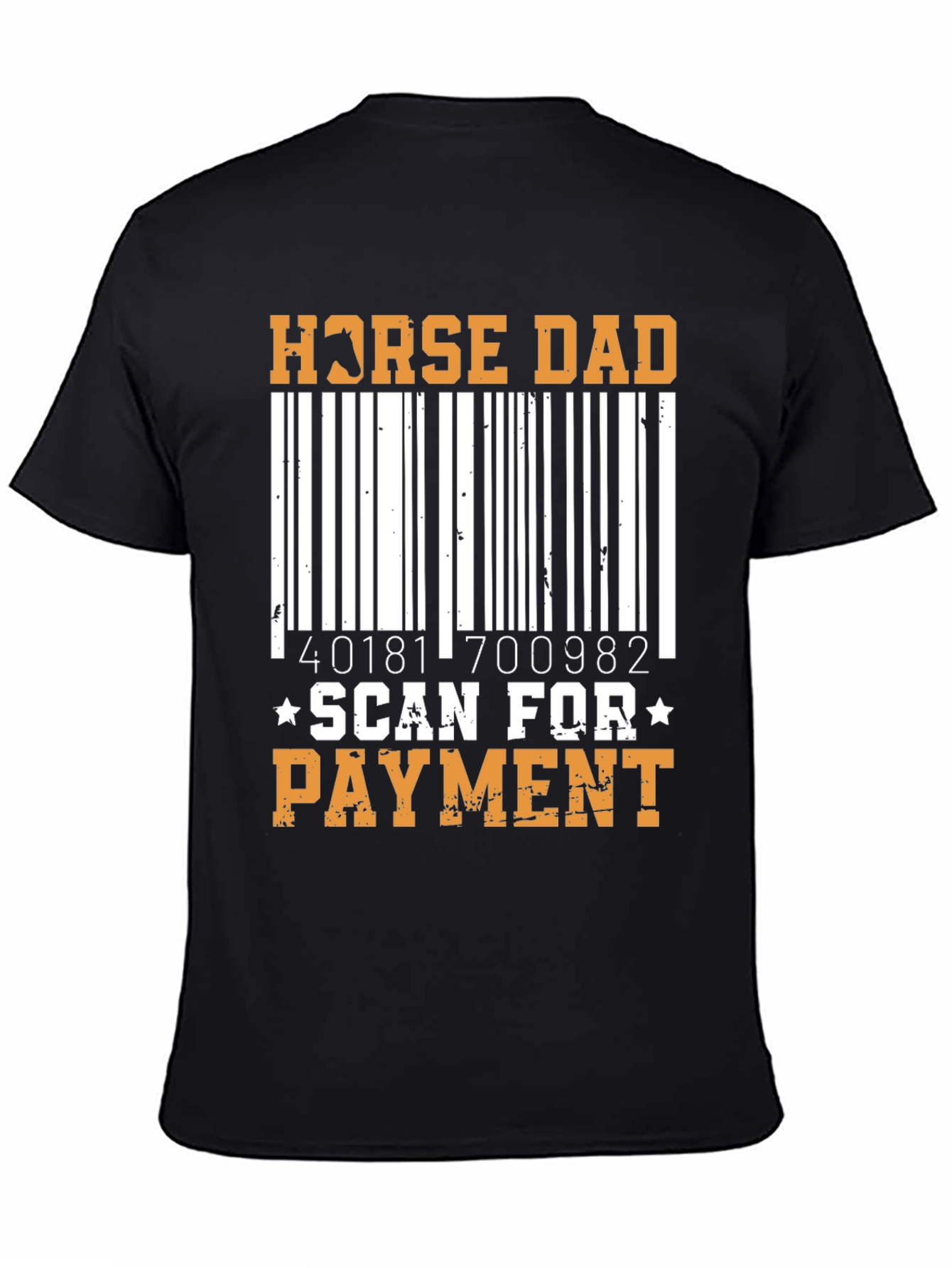 Black Horse Dad Scan for Payment T-Shirt view 4