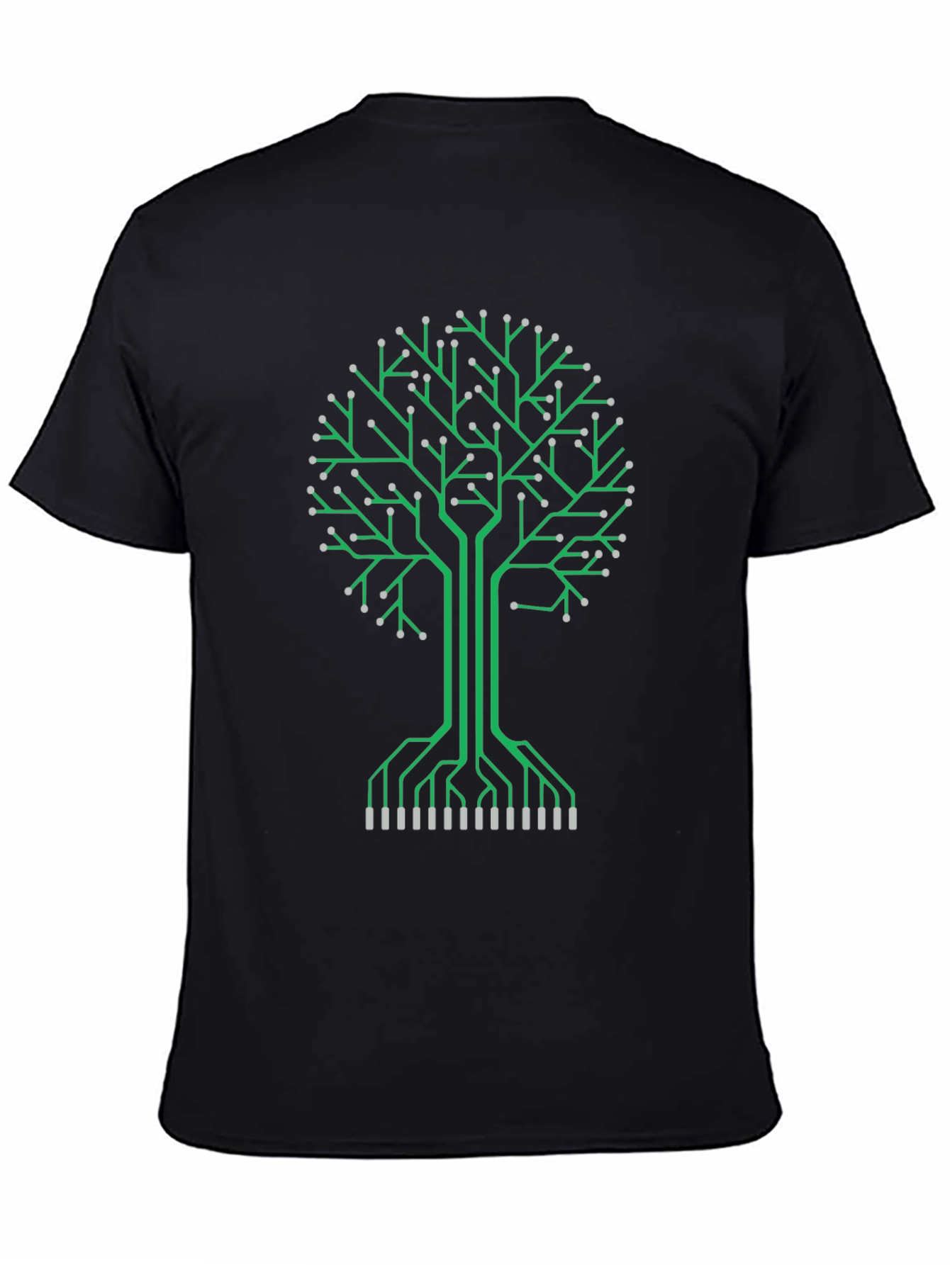Black Circuit Board Tree Graphic Tee - Tech Inspired Fashion view 4