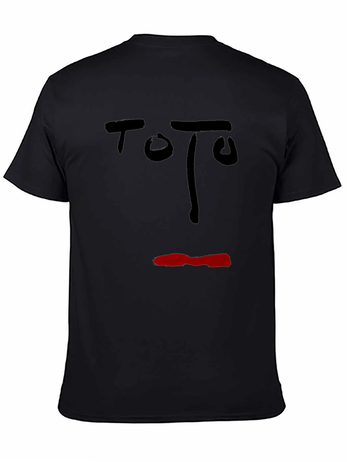Black Abstract Face Graphic T-Shirt - Black view 4