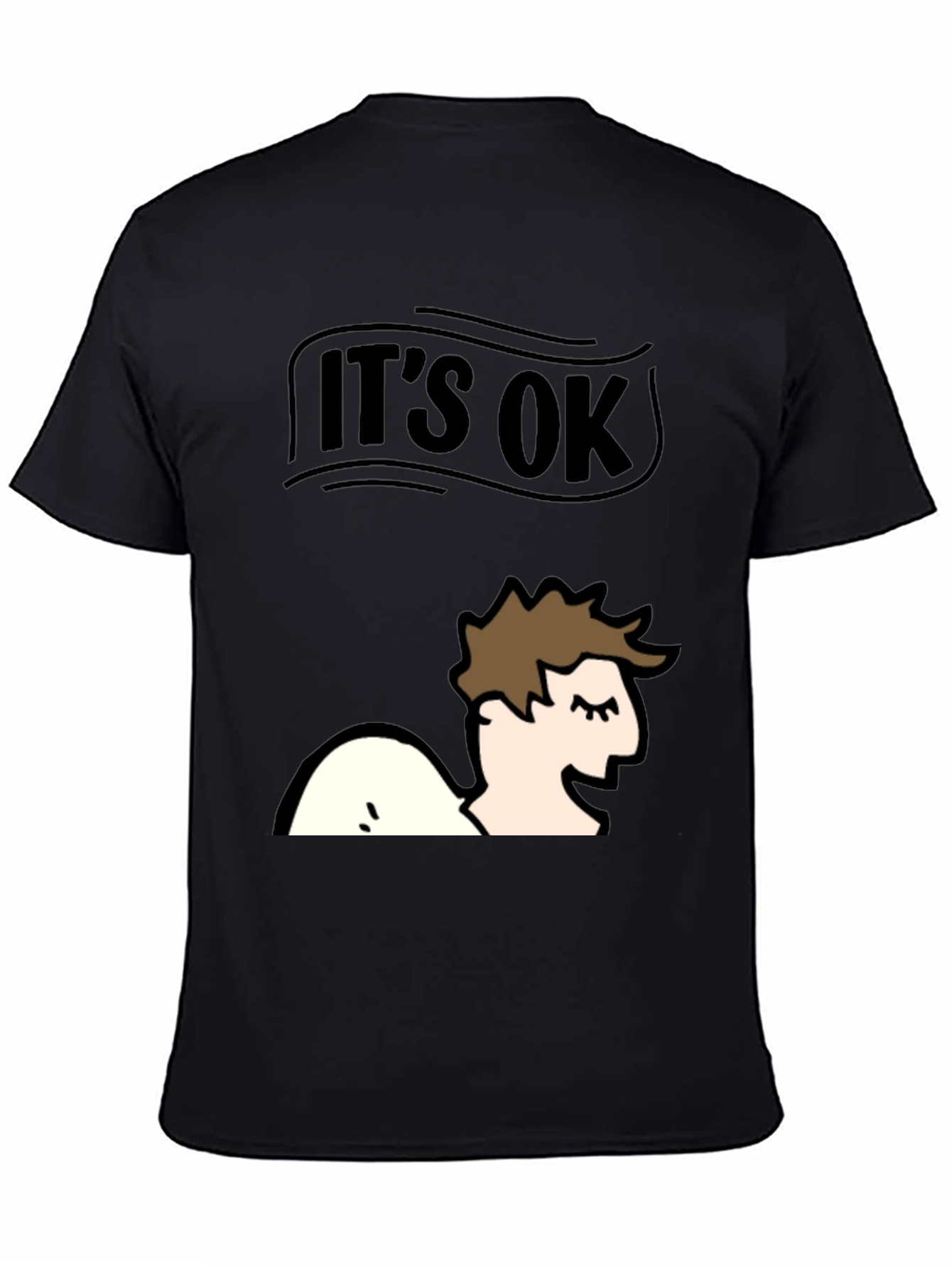 Black It's Ok T-Shirt - Funny Graphic Tee view 4