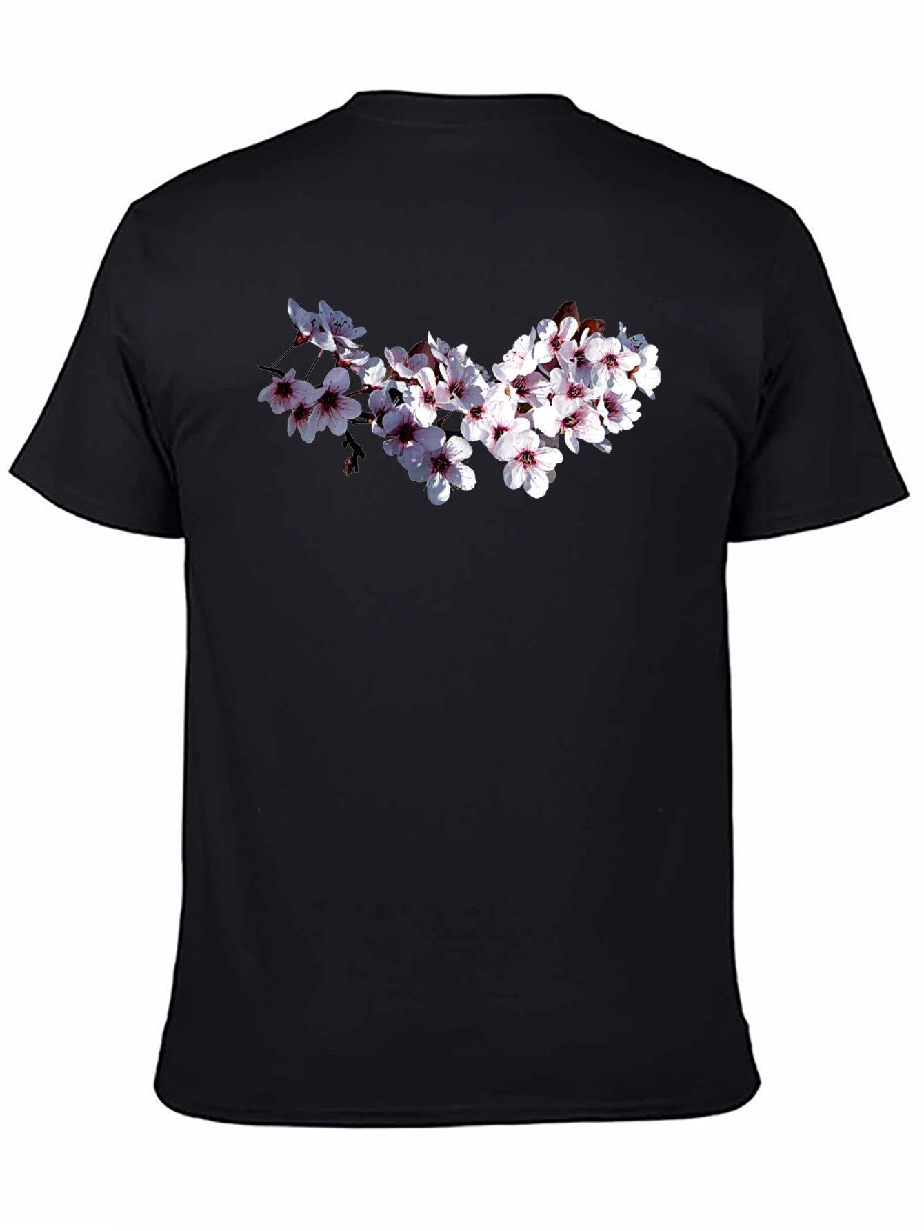 Black Floral Print Black T-Shirt view 4