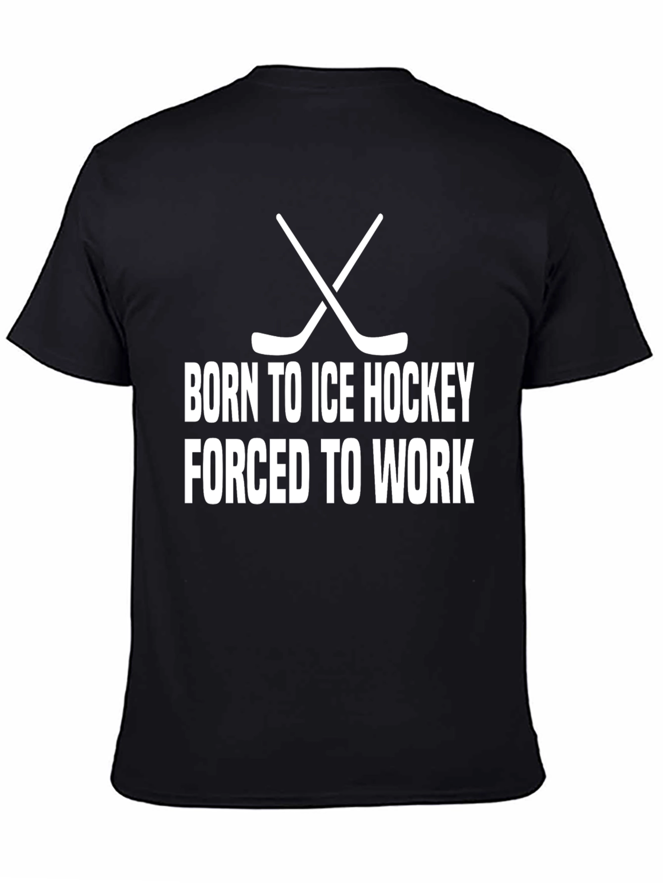 Black Born to Ice Hockey T-Shirt view 4