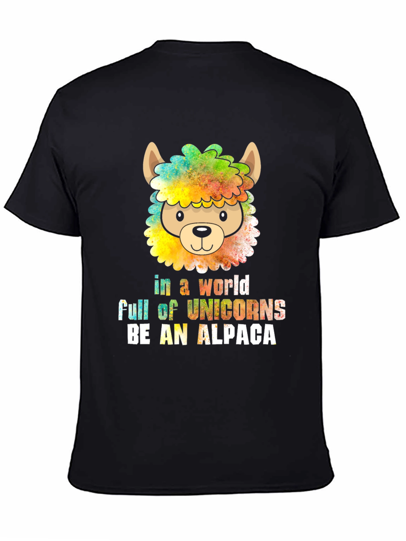 Black Be an Alpaca T-Shirt - Quirky Animal Graphic Tee view 4
