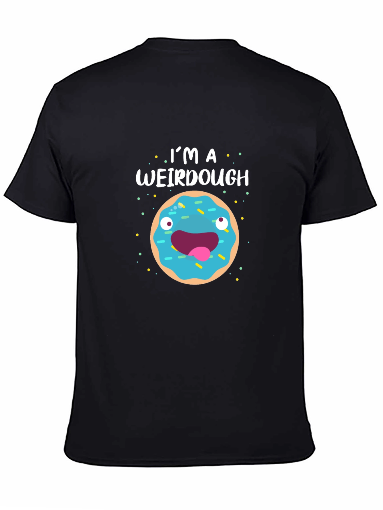 Black I'm A Weirdough Funny Donut T-Shirt view 4