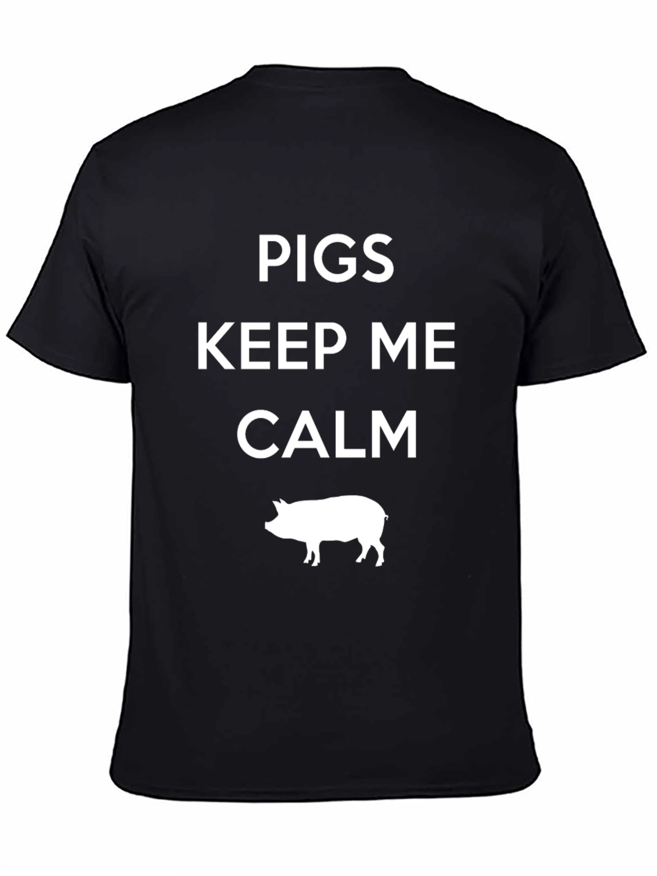 Black Pigs Keep Me Calm Black Graphic T-Shirt view 4