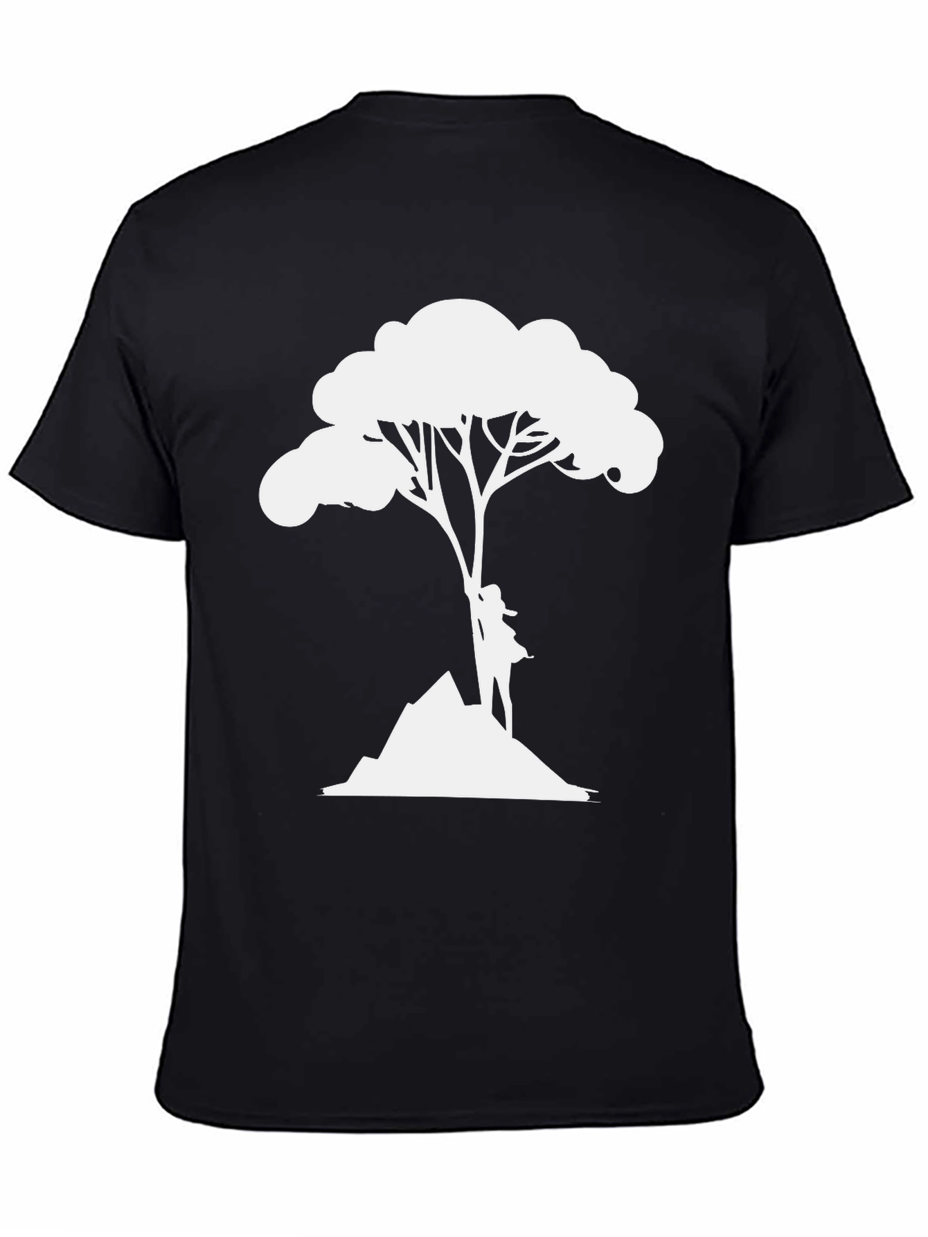 Black Nature Silhouette Black T-Shirt view 4