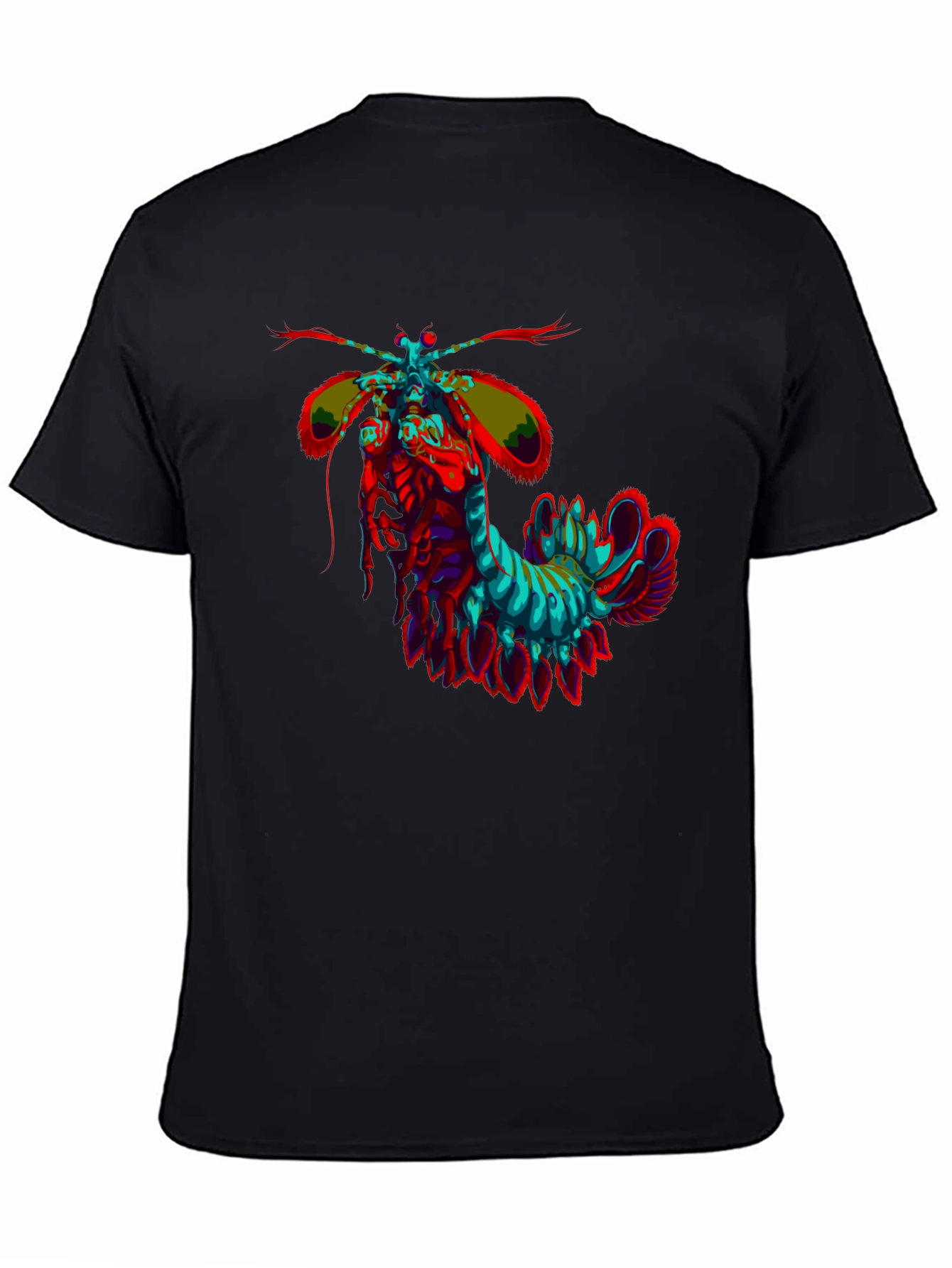 Black Psychedelic Mantis Shrimp Graphic Tee view 4