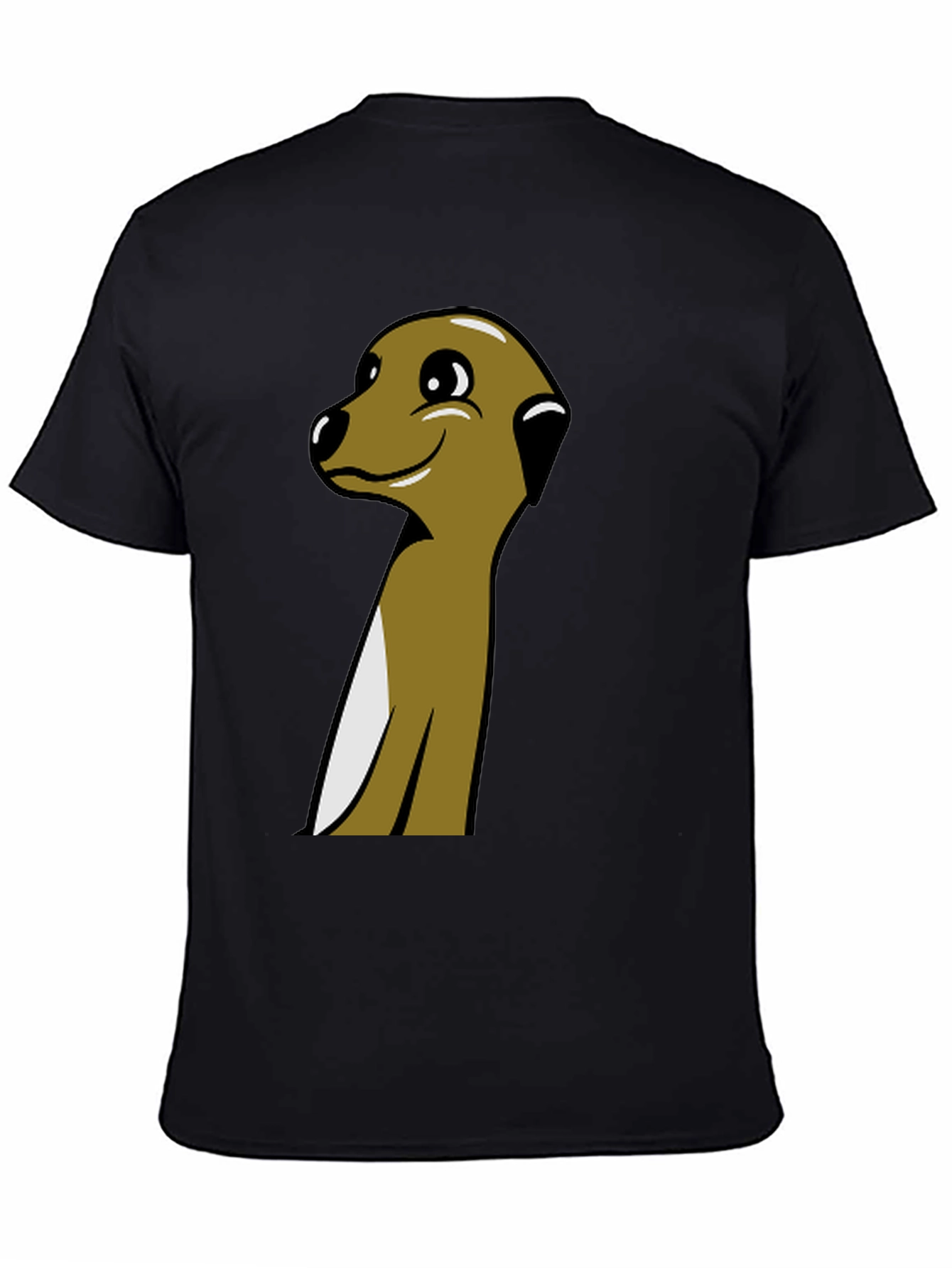 Black Meerkat Cartoon Graphic Tee - Black view 4