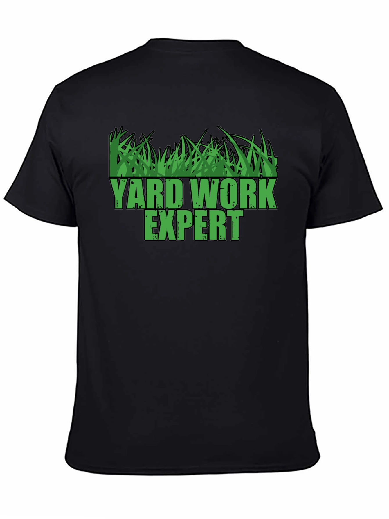 Black Yard Work Expert T-Shirt - Lawn Care Tee view 4