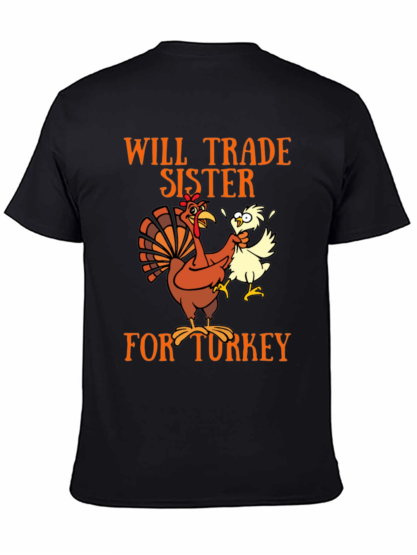 Black Funny Turkey Trade Thanksgiving T-Shirt view 4