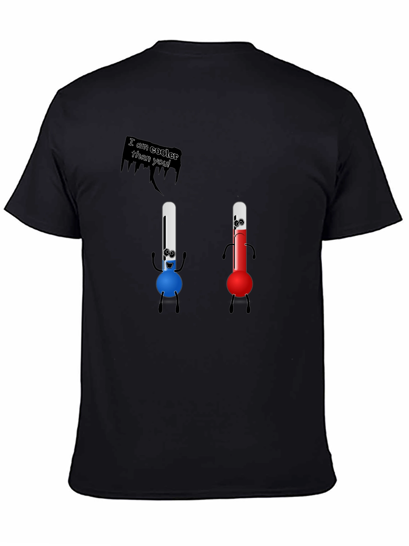Black Cooler Than You T-Shirt - Funny Thermometer Tee view 4