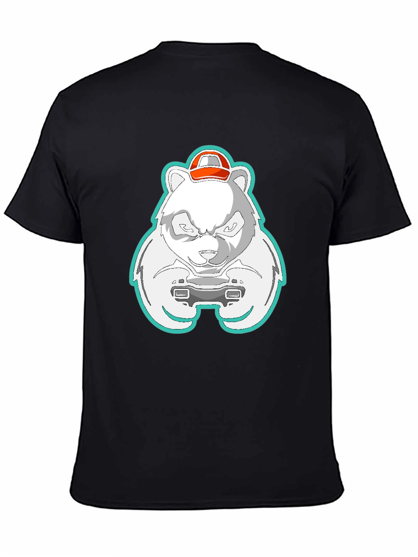 Black Gamer Panda T-Shirt - Cool Graphic Tee view 4