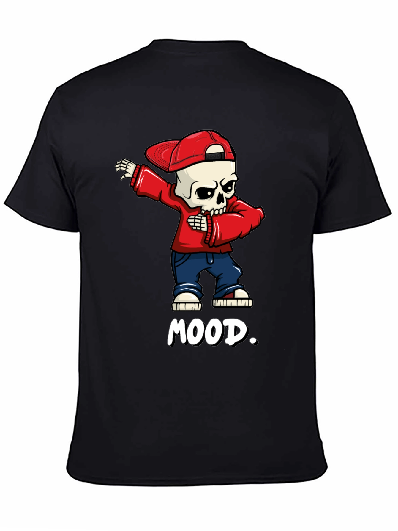Black Mood Skeleton Dab Graphic Tee - Trendy Streetwear view 4