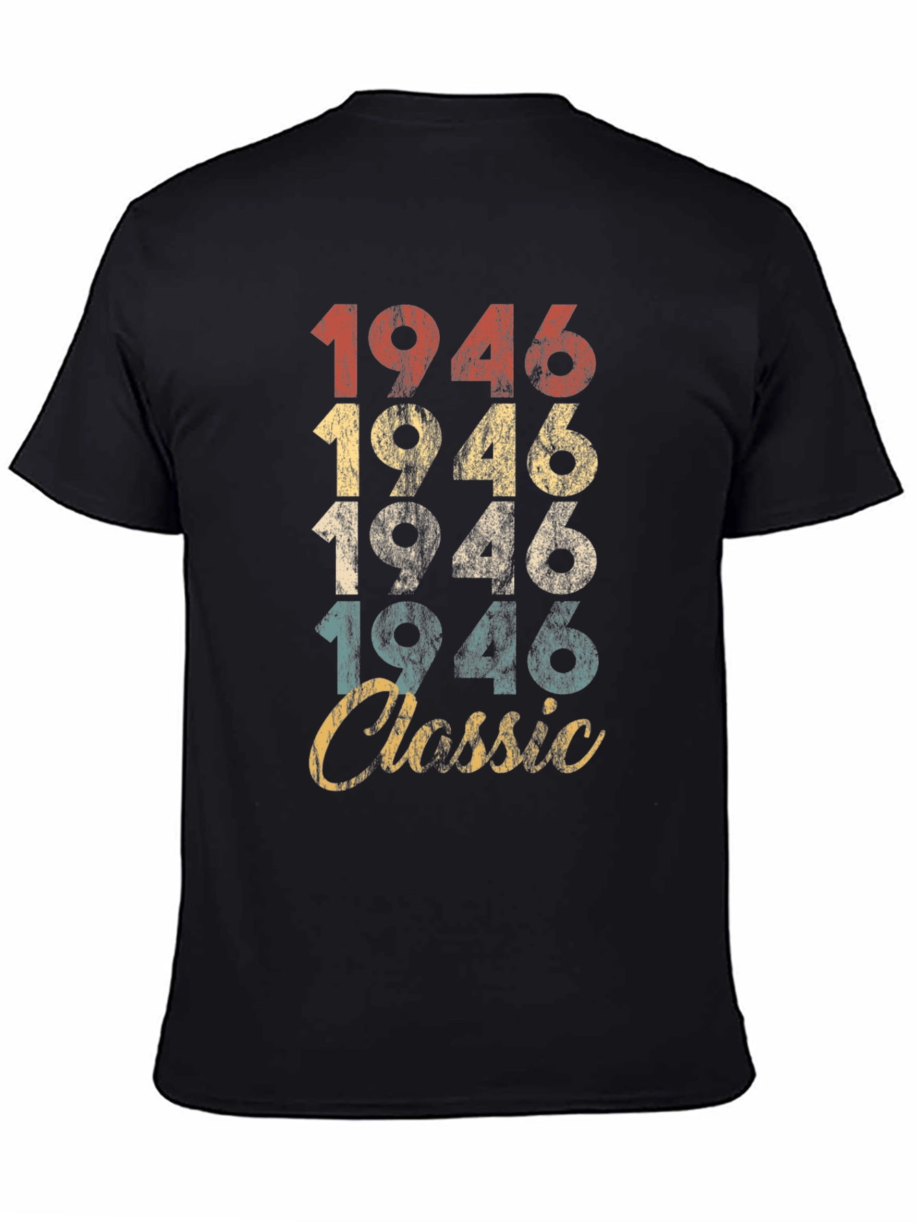 Black Vintage 1946 Classic T-Shirt view 4