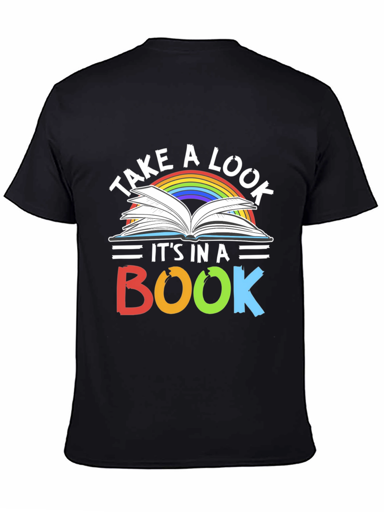 Black Take A Look It's In A Book T-Shirt view 4