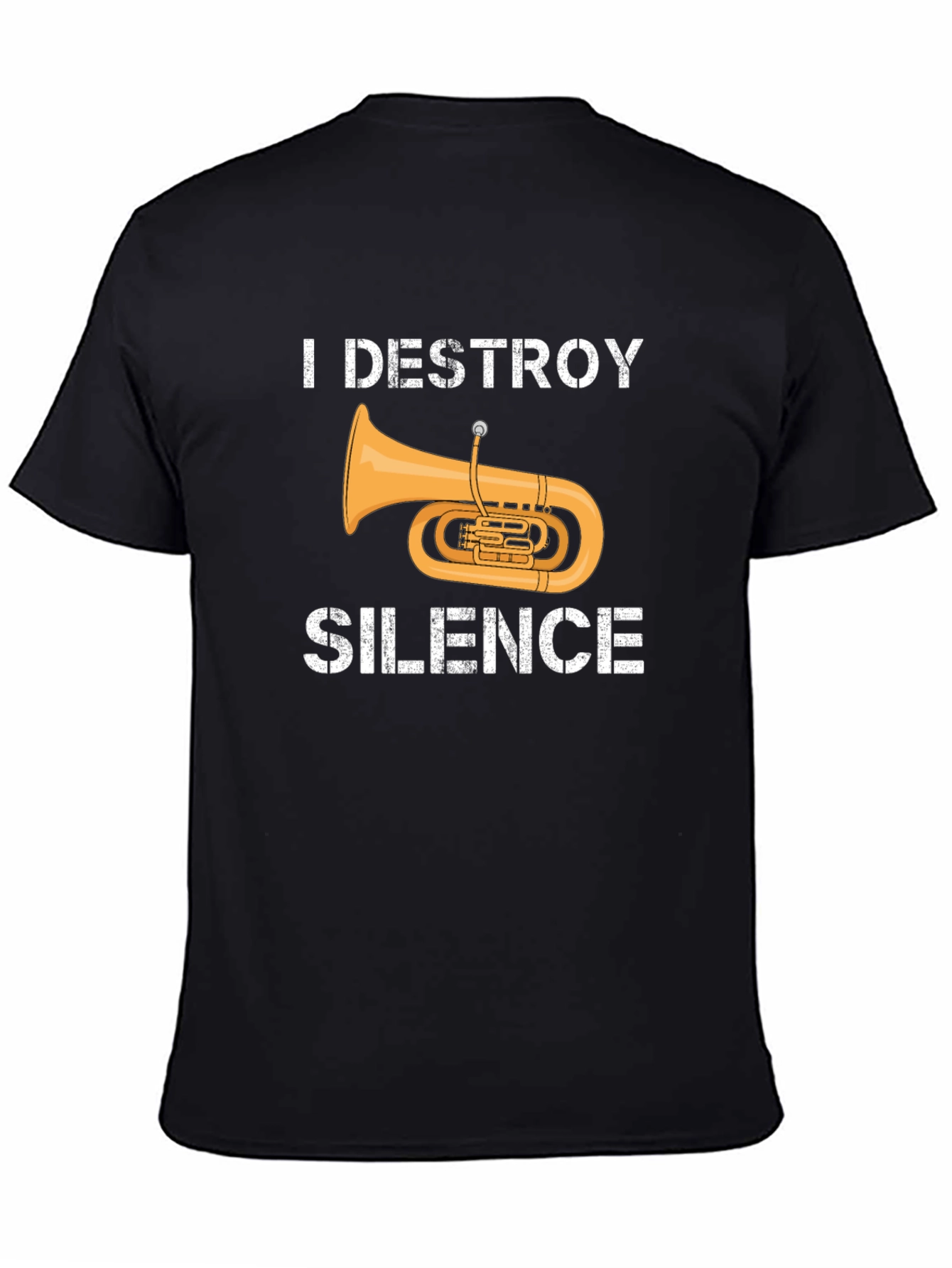 Black I Destroy Silence Tuba Graphic Tee view 4
