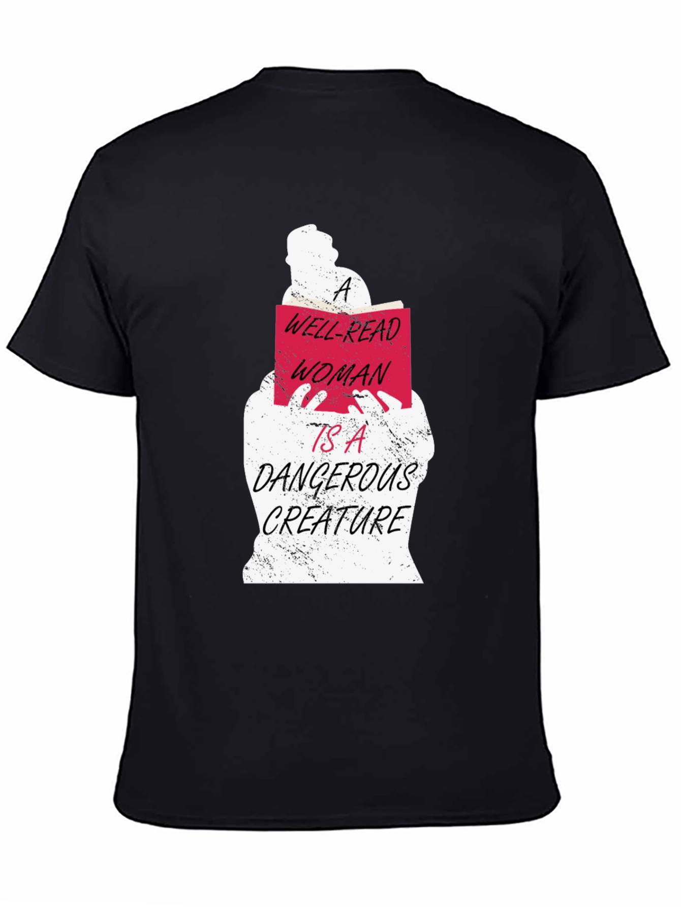 Black Well-Read Woman Graphic Tee - Book Lover's T-Shirt view 4