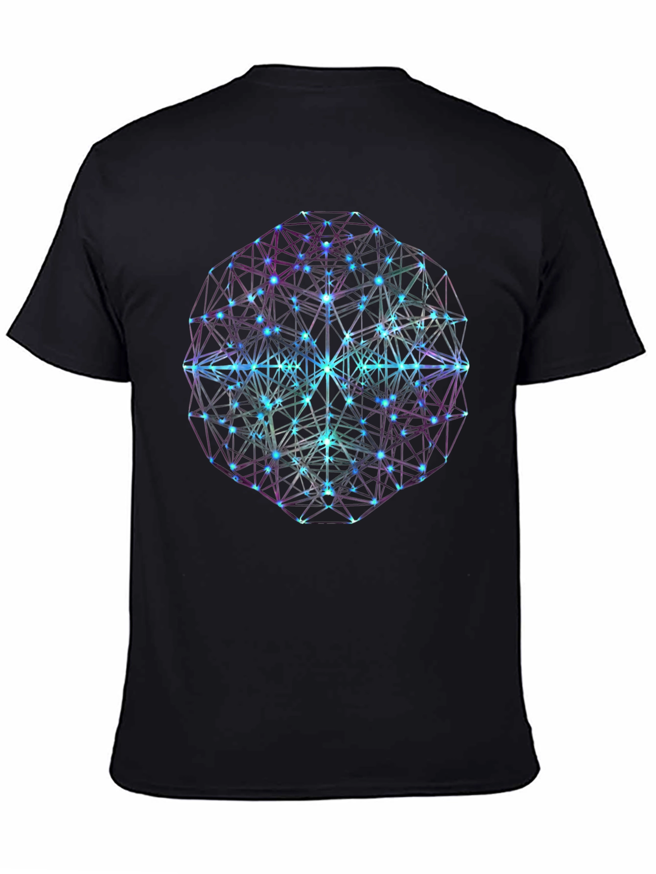 Black Geometric Galaxy T-Shirt - Abstract Design view 4