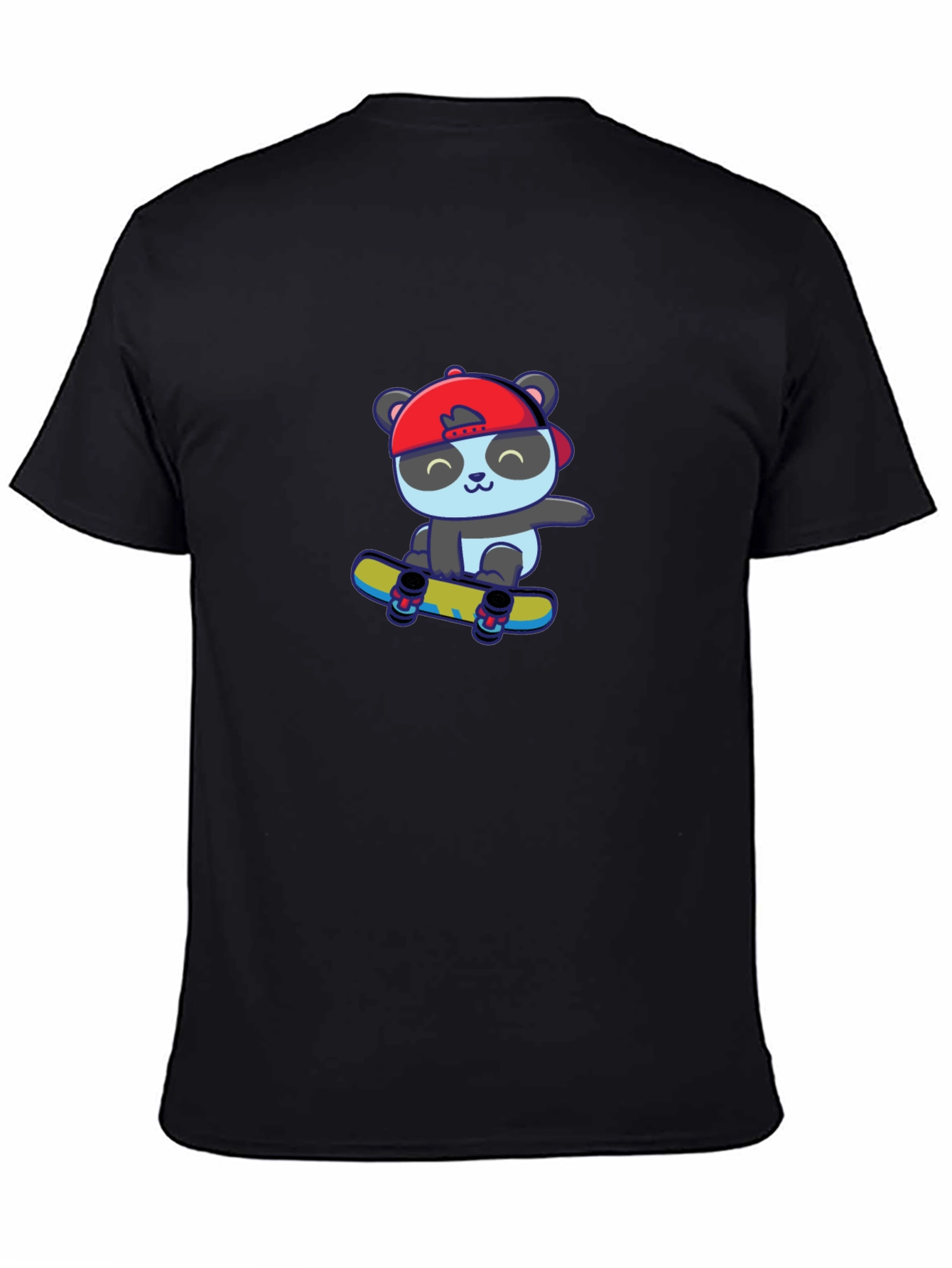 Black Skateboarding Panda Graphic Tee view 4