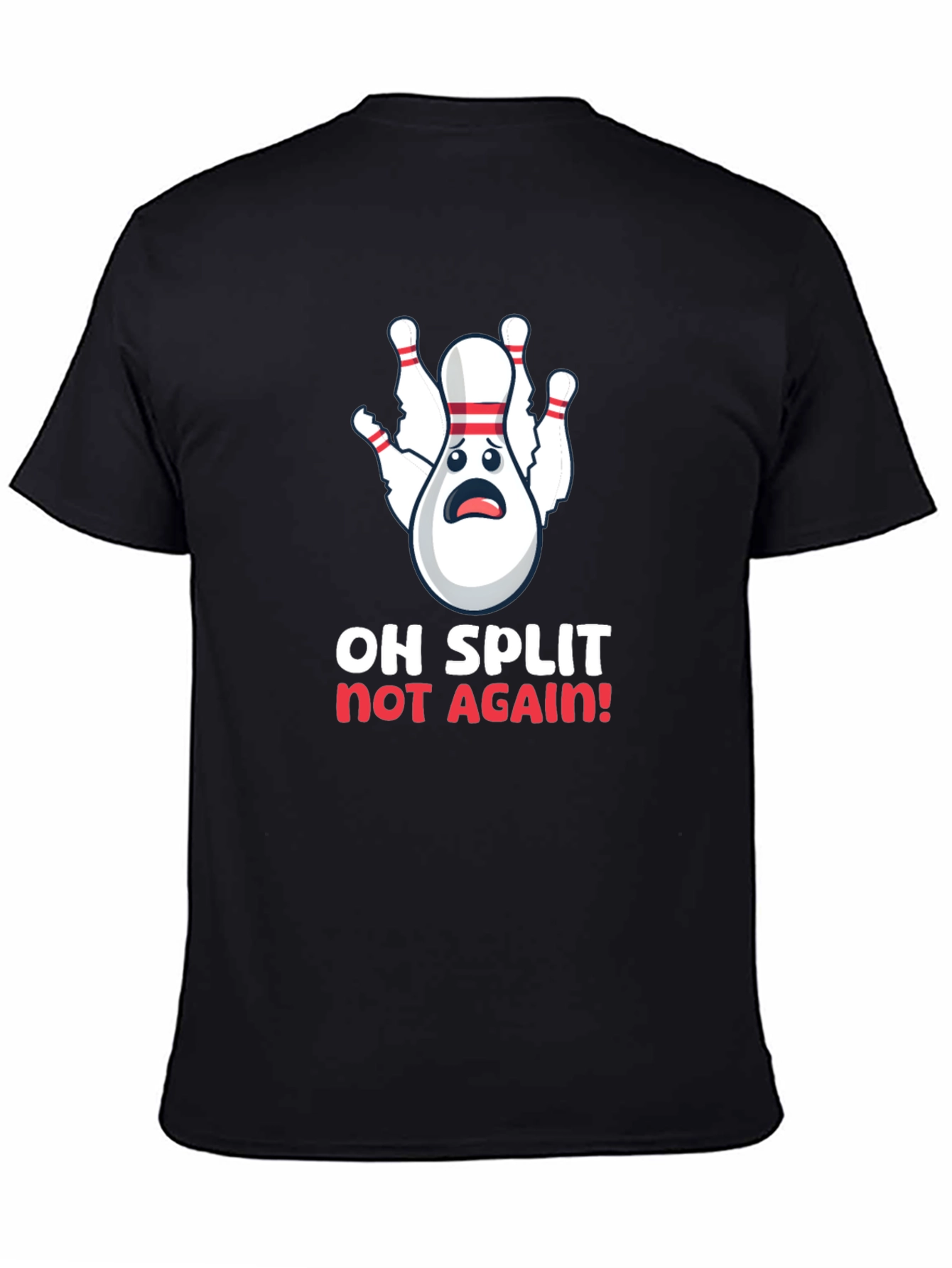 Black Funny Bowling Split T-Shirt view 4
