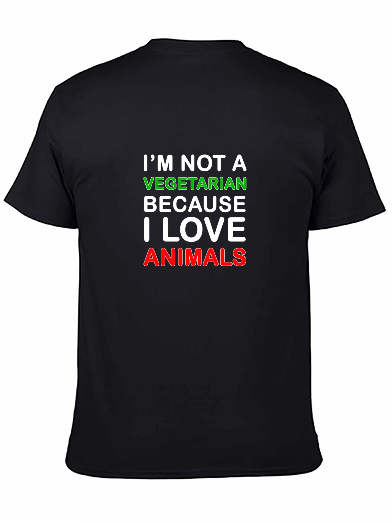 Black I'm Not a Vegetarian Black T-Shirt view 4