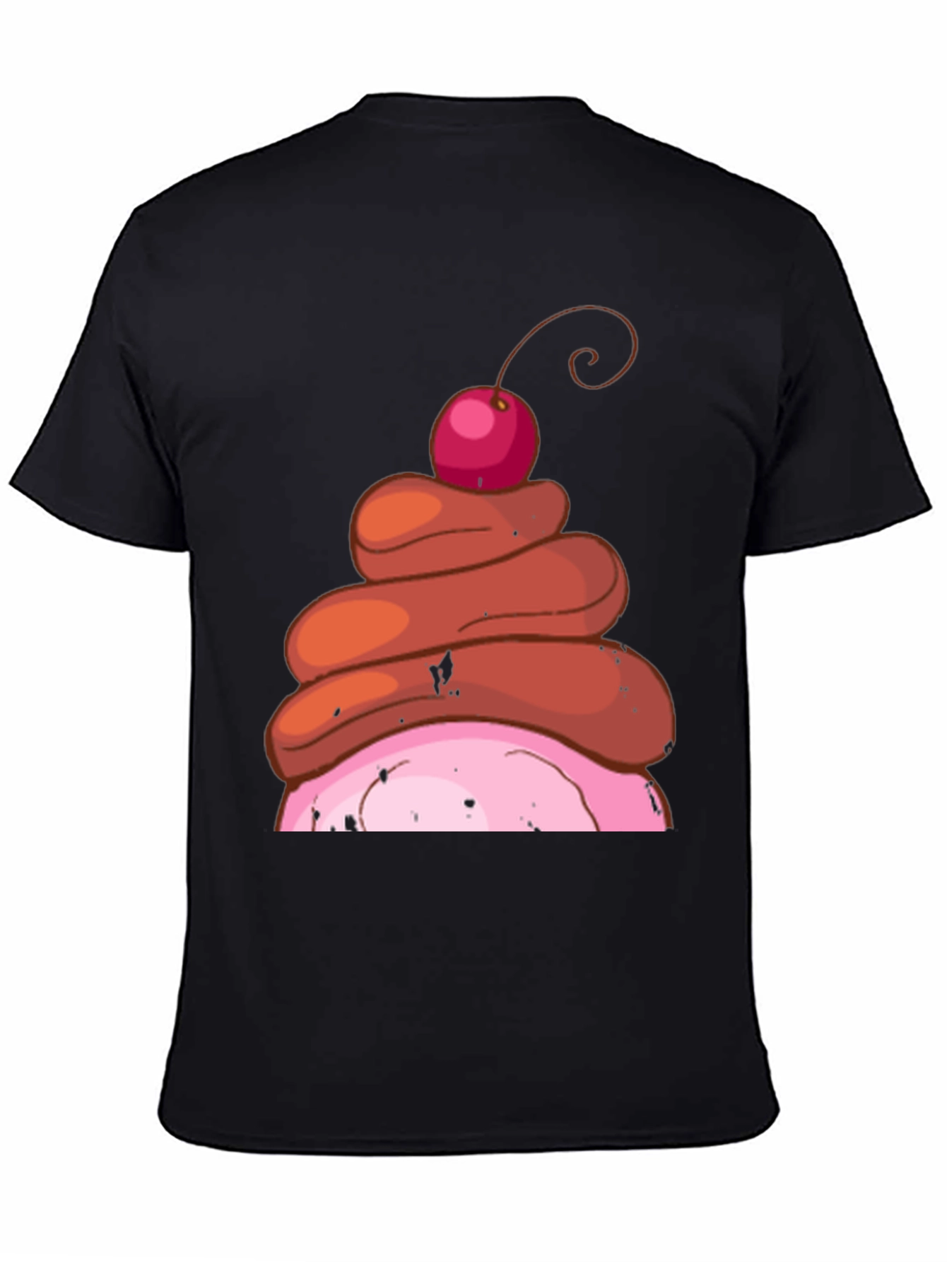 Black Funny Poop Dessert T-Shirt view 4