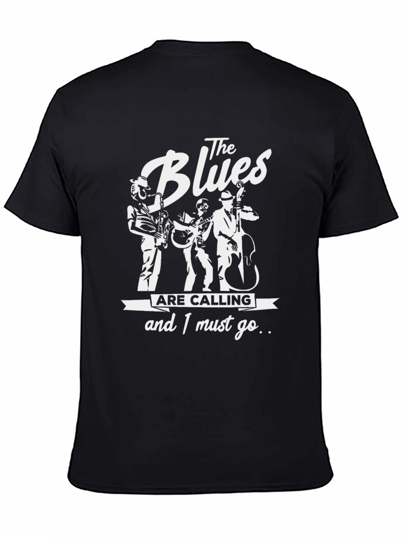 Black The Blues Are Calling Black T-Shirt view 4