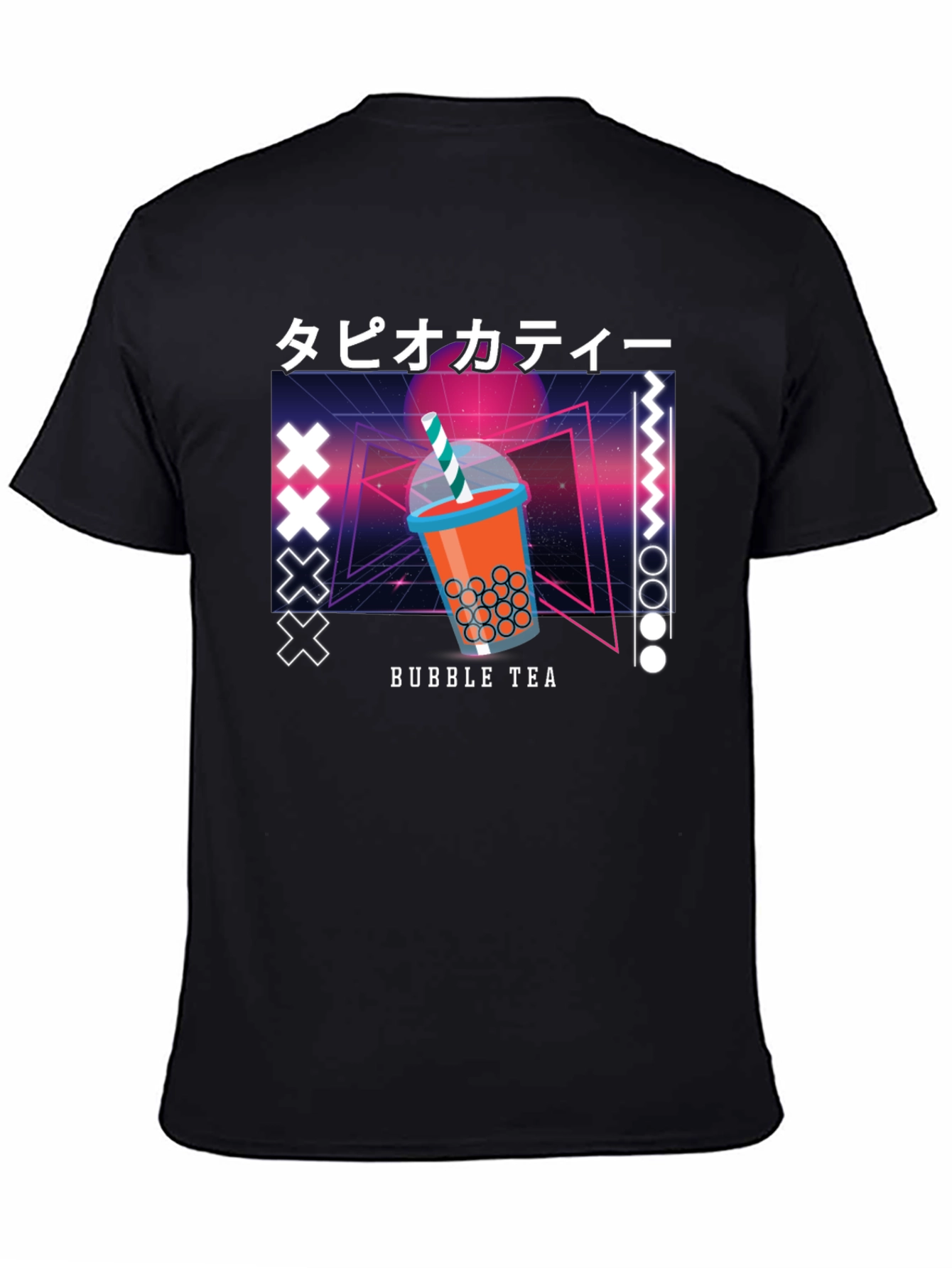 Black Bubble Tea Graphic Tee - Retro Design view 4