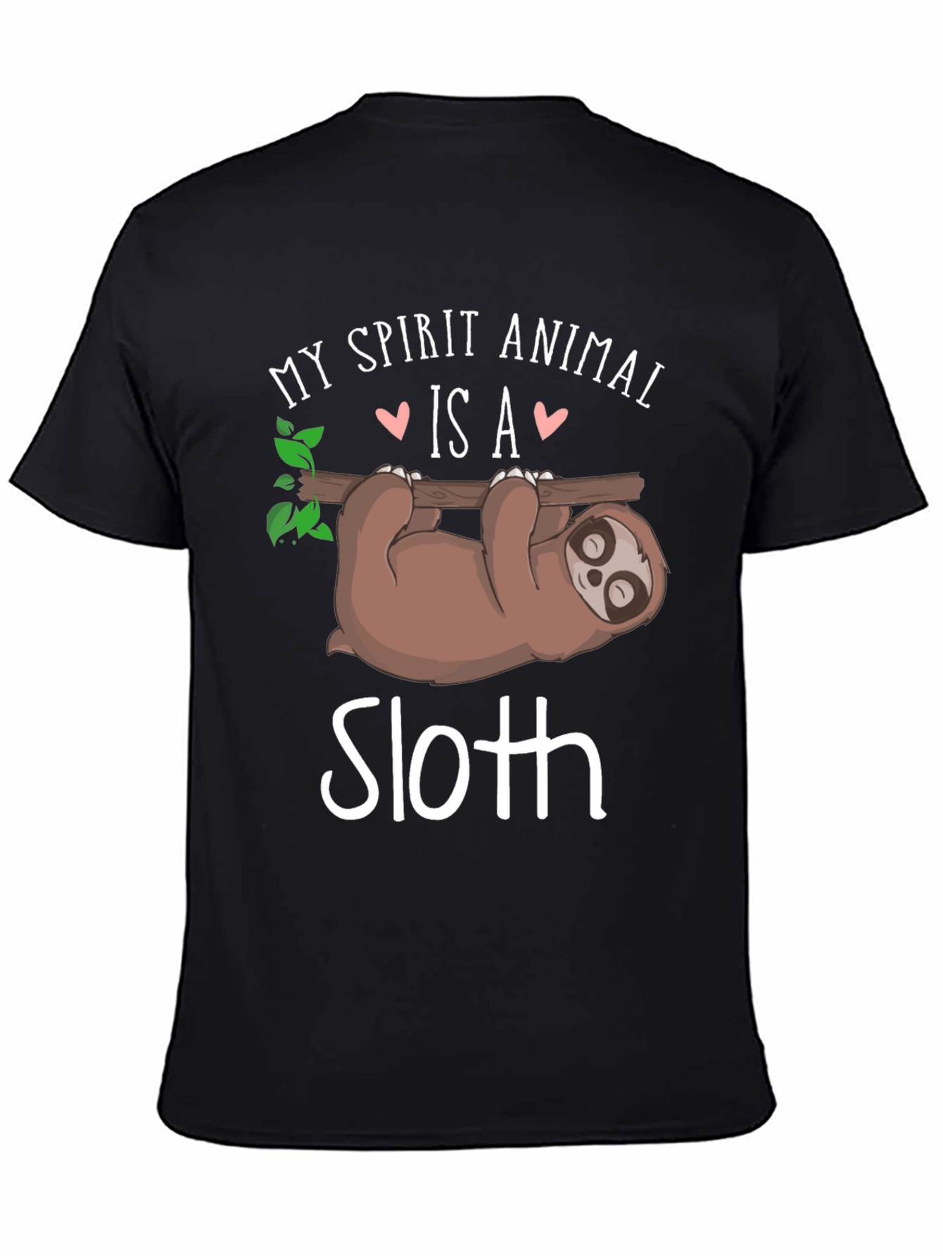 Black My Spirit Animal is a Sloth T-Shirt view 4