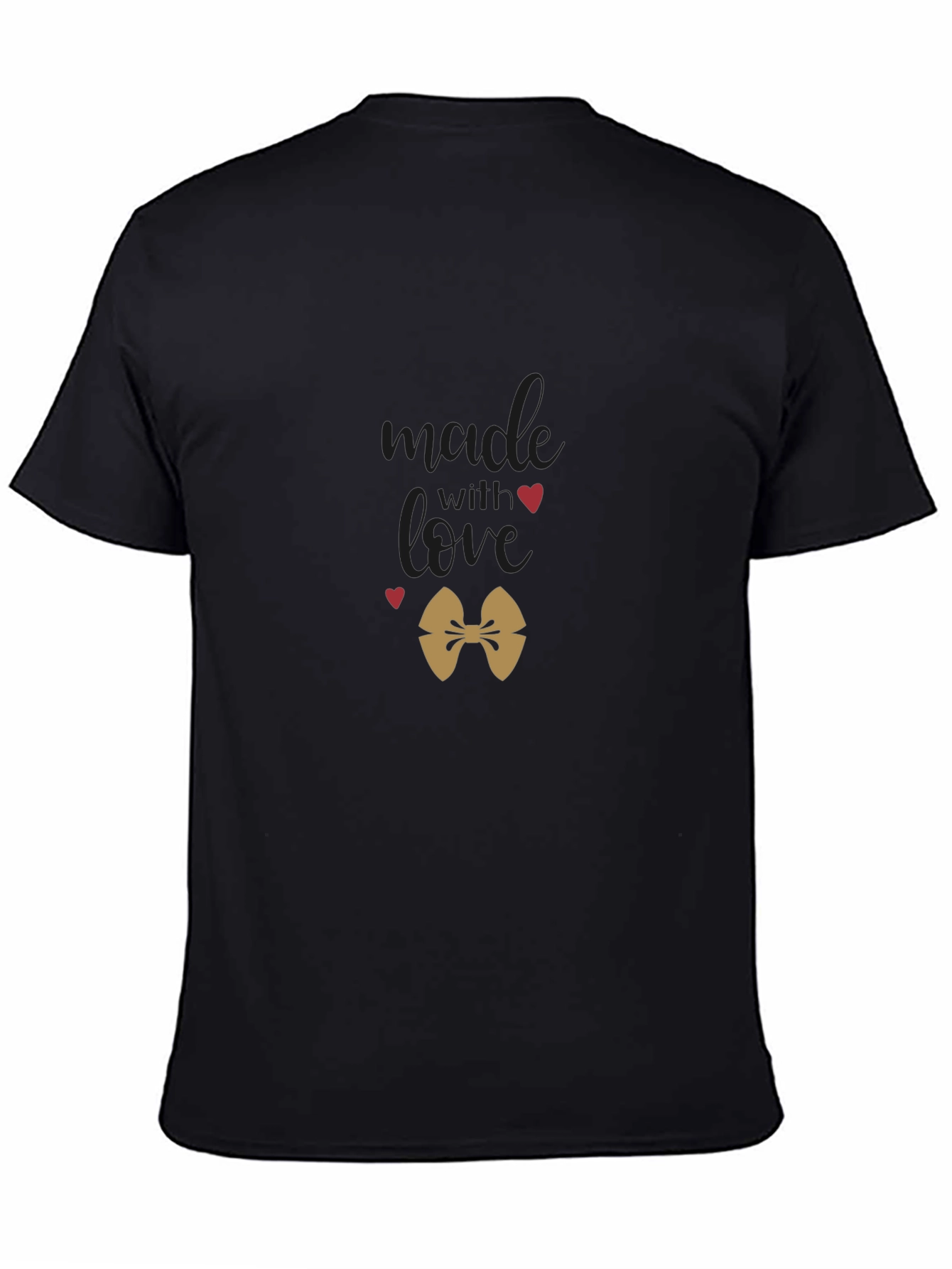 Black Made with Love T-Shirt - Unique Design view 4