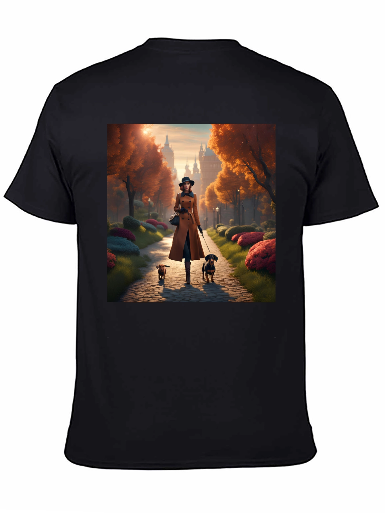 Black Dog Walk Autumn T-Shirt view 4