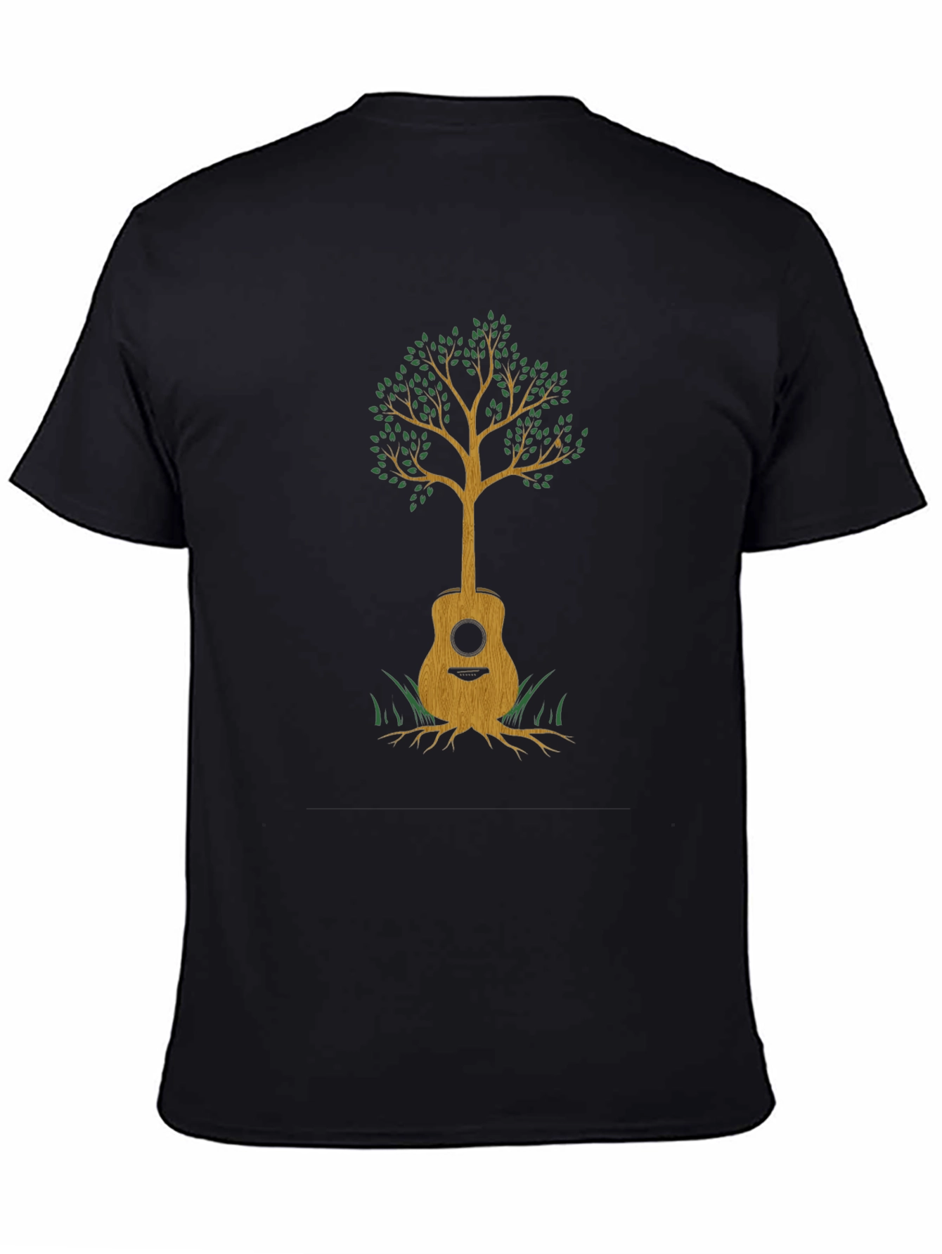 Black Guitar Tree Graphic Tee - Music & Nature view 4