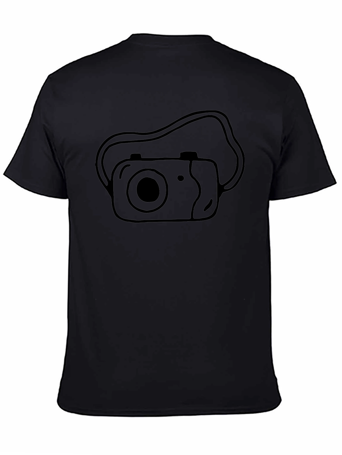 Black Camera Graphic Tee - Black Cotton T-Shirt view 4