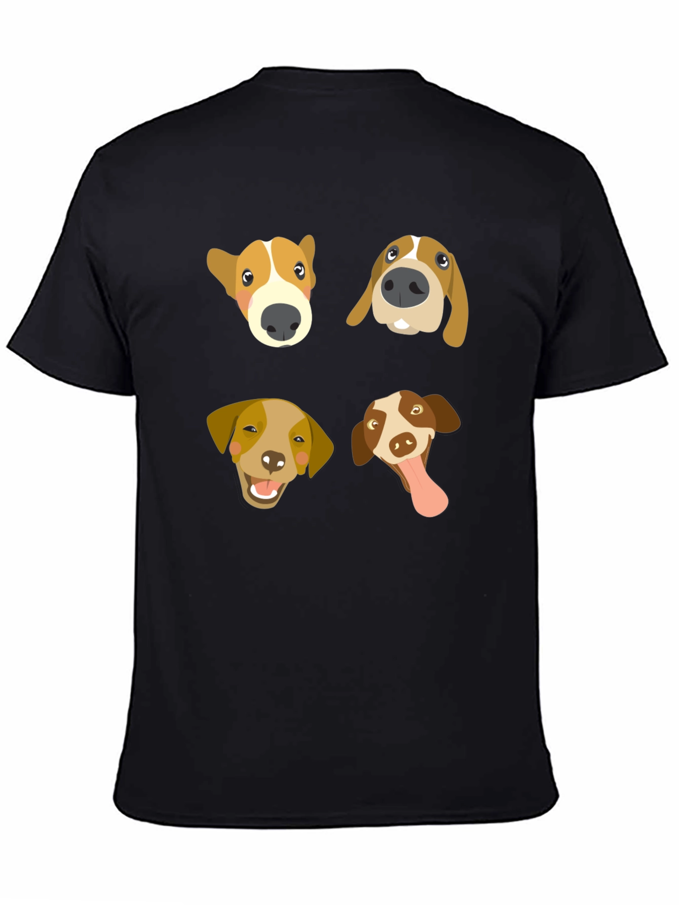 Black Dog Faces Black T-Shirt view 4