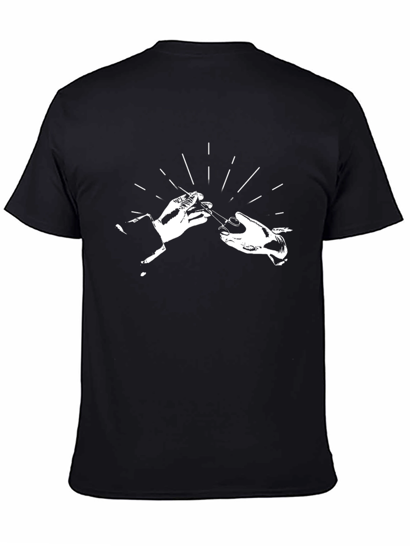 Black Barber Hands Graphic Tee - Men's Black T-Shirt view 4