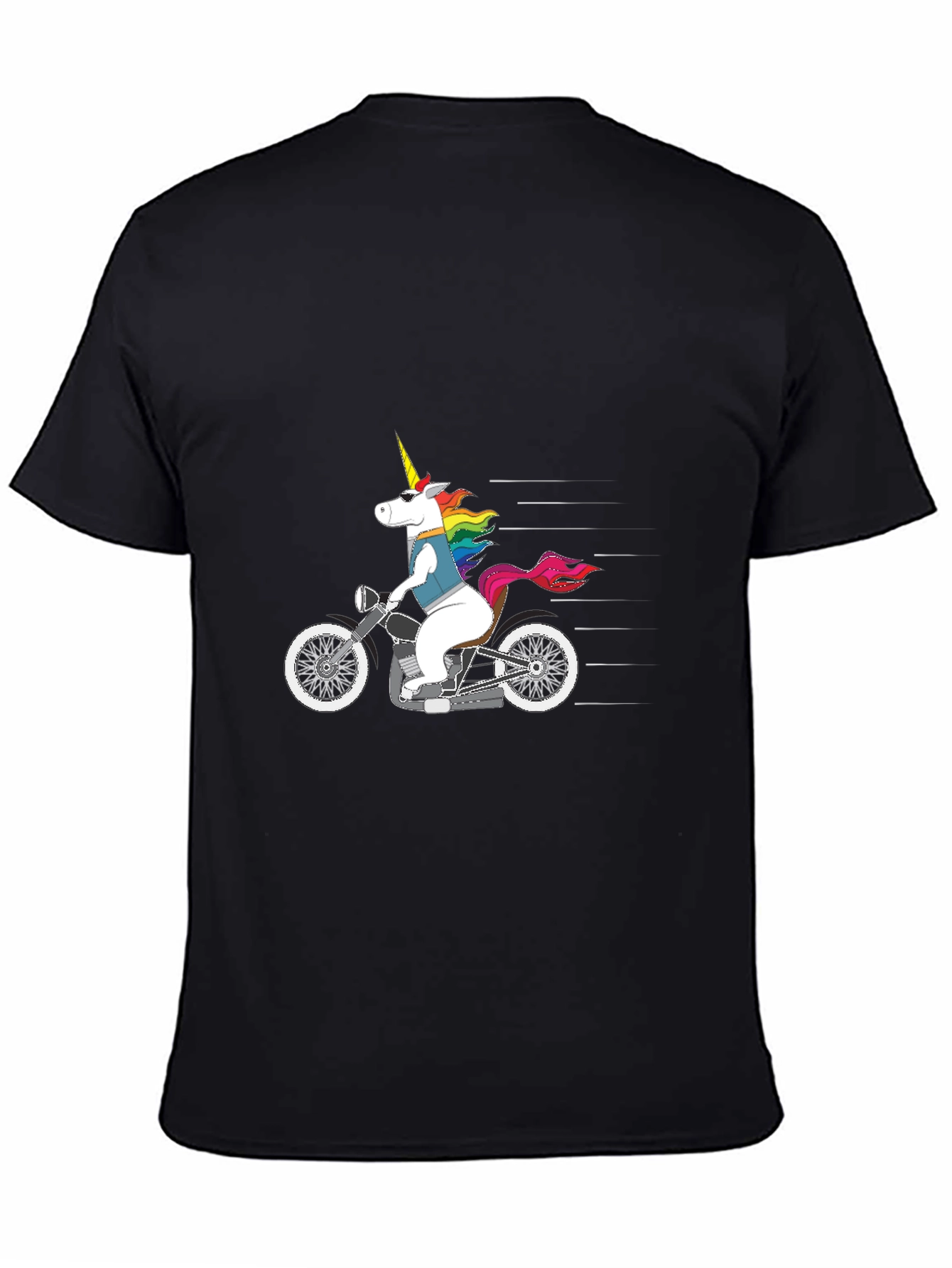 Black Unicorn Motorcycle T-Shirt - Black Graphic Tee view 4