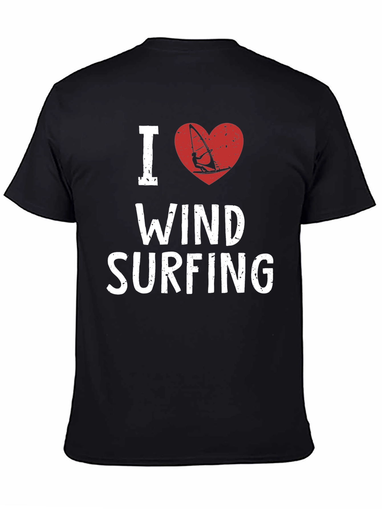 Black I Heart Windsurfing T-Shirt view 4