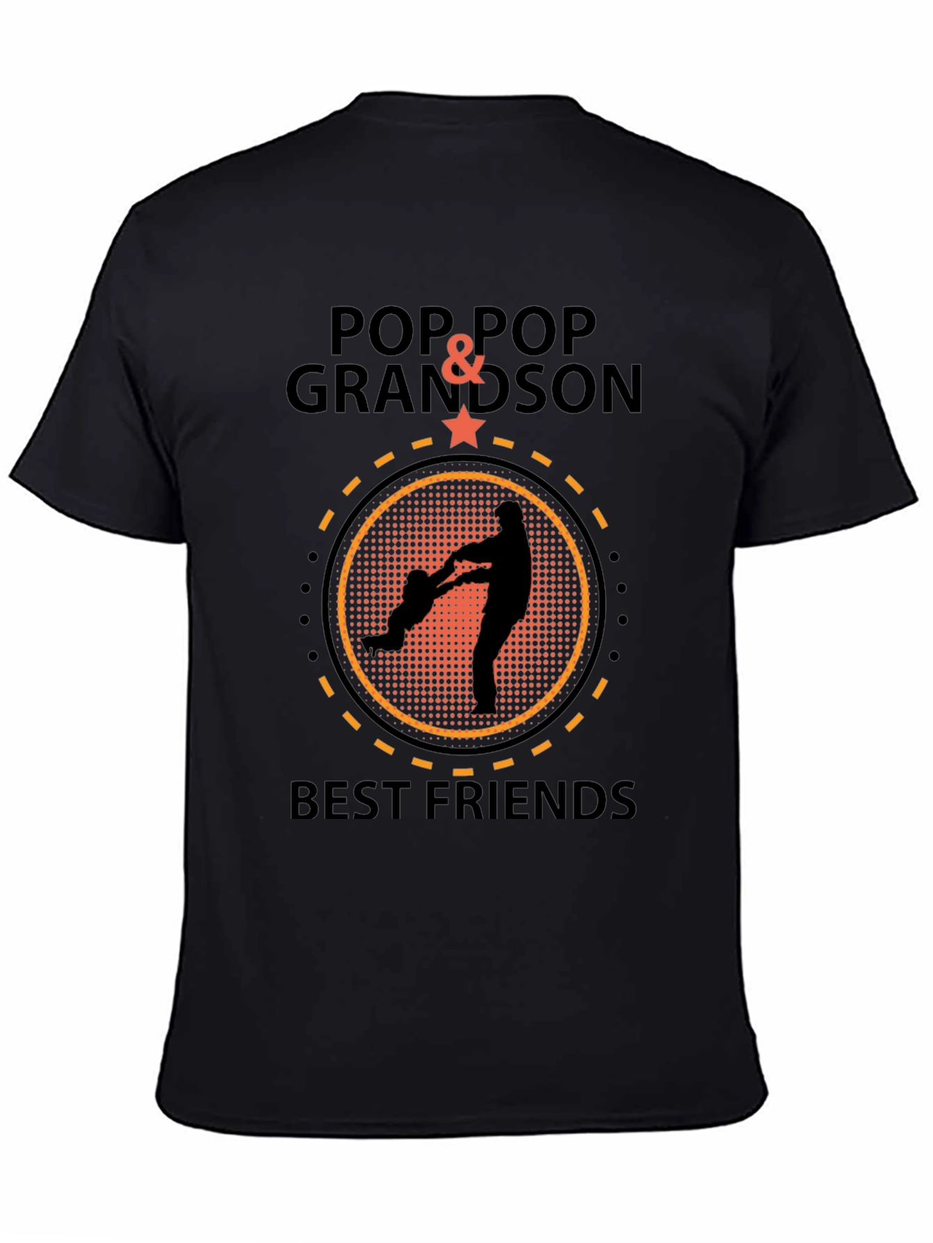 Black Pop Pop & Grandson Best Friends Black T-Shirt view 4