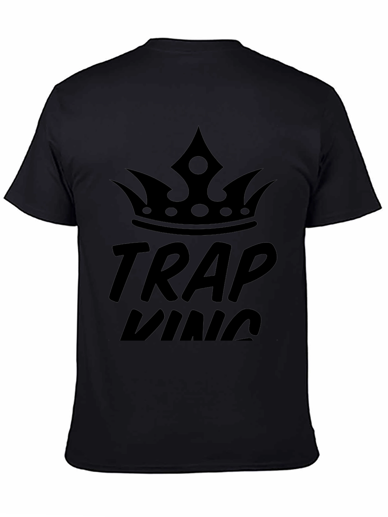 Black Trap King Black Graphic T-Shirt view 4
