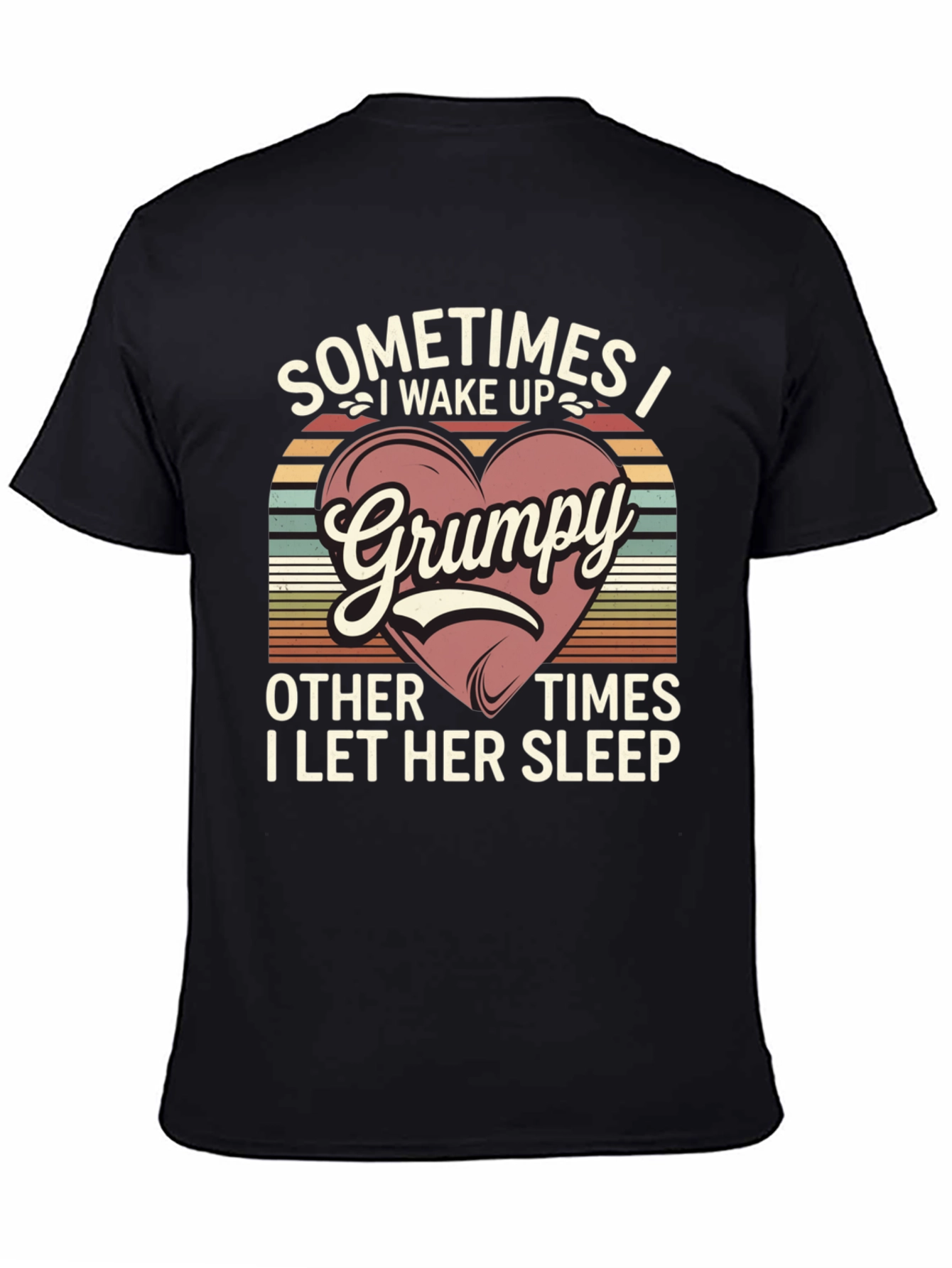 Black Grumpy I Wake Up T-Shirt view 4