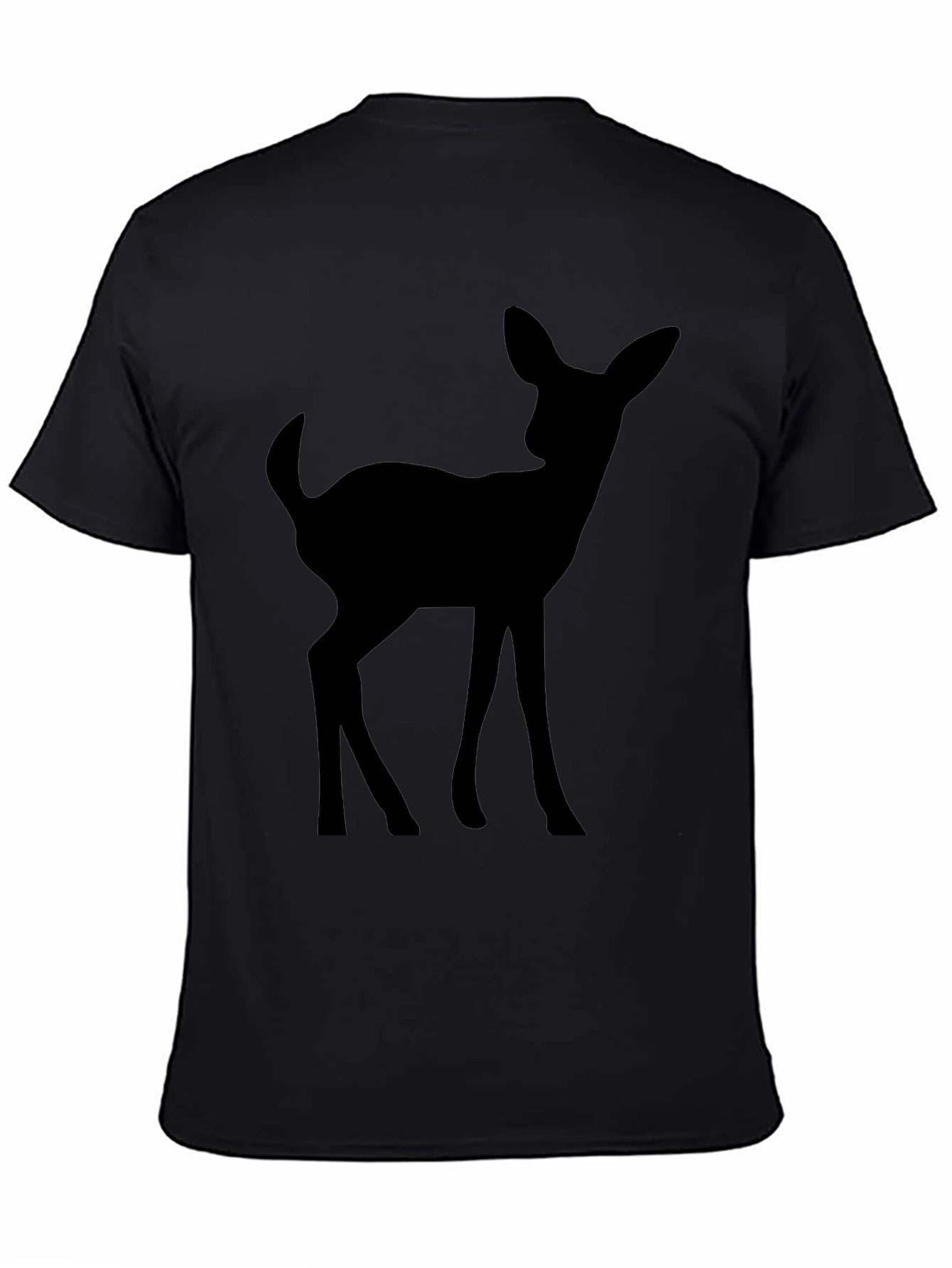 Black Black Deer Silhouette T-Shirt view 4