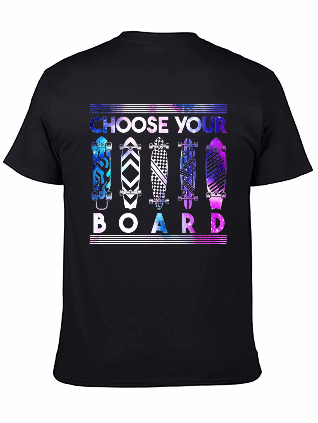 Black Choose Your Board T-Shirt - Skateboard Design view 4