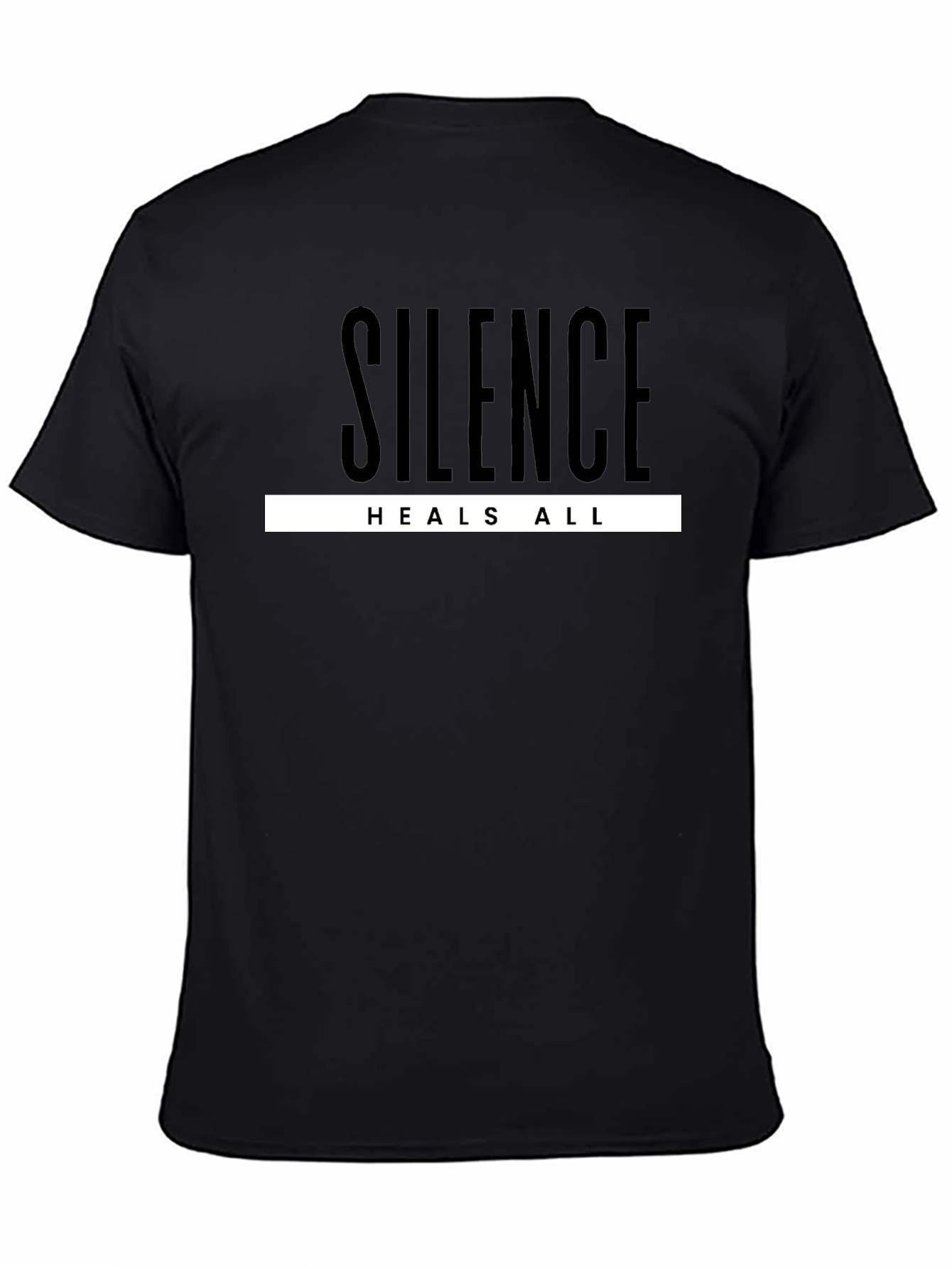 Black Silence Heals All Graphic Tee - Black T-Shirt view 4