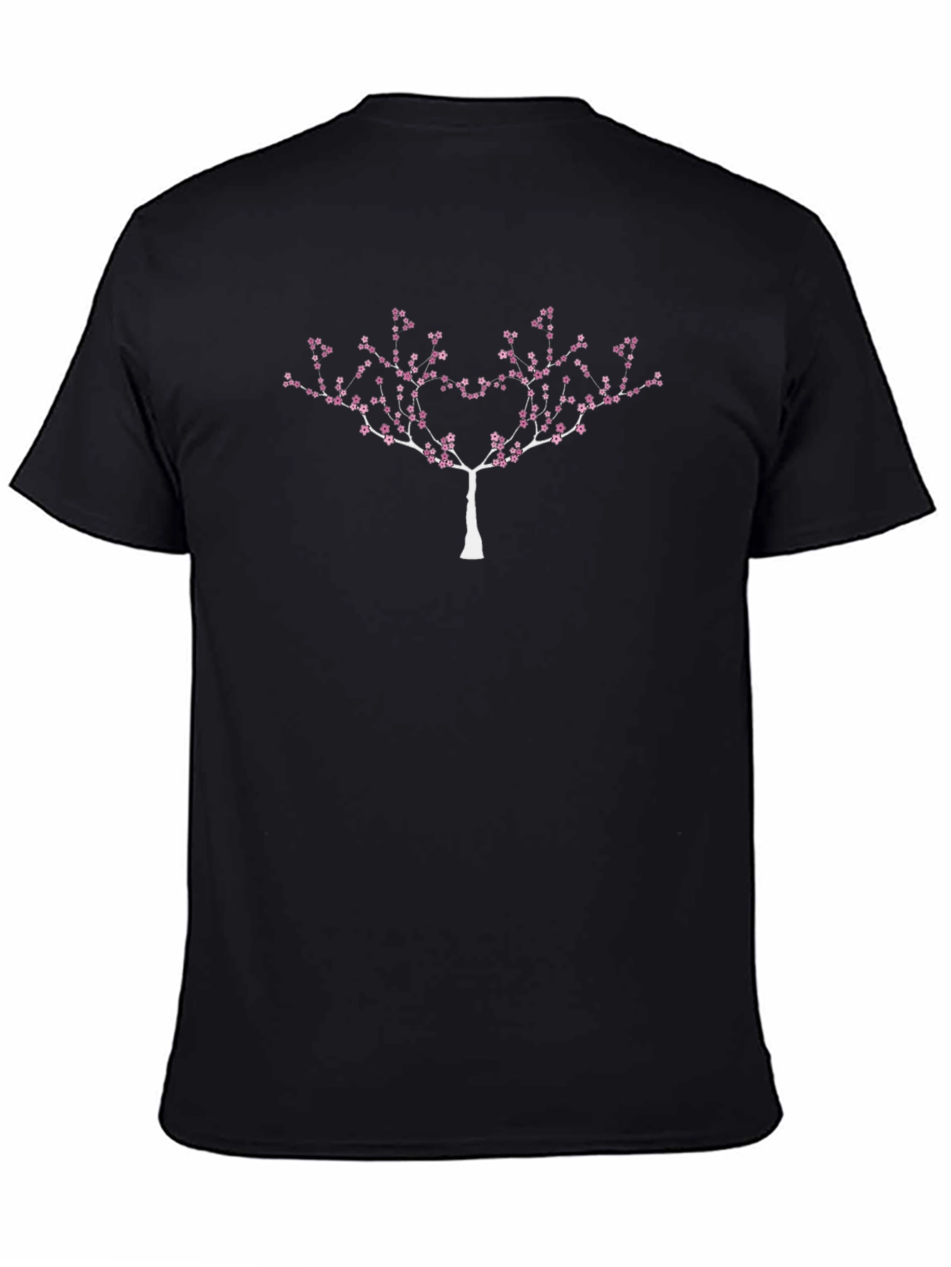 Black Cherry Blossom Tree Graphic Tee - Black Cotton Blend view 4
