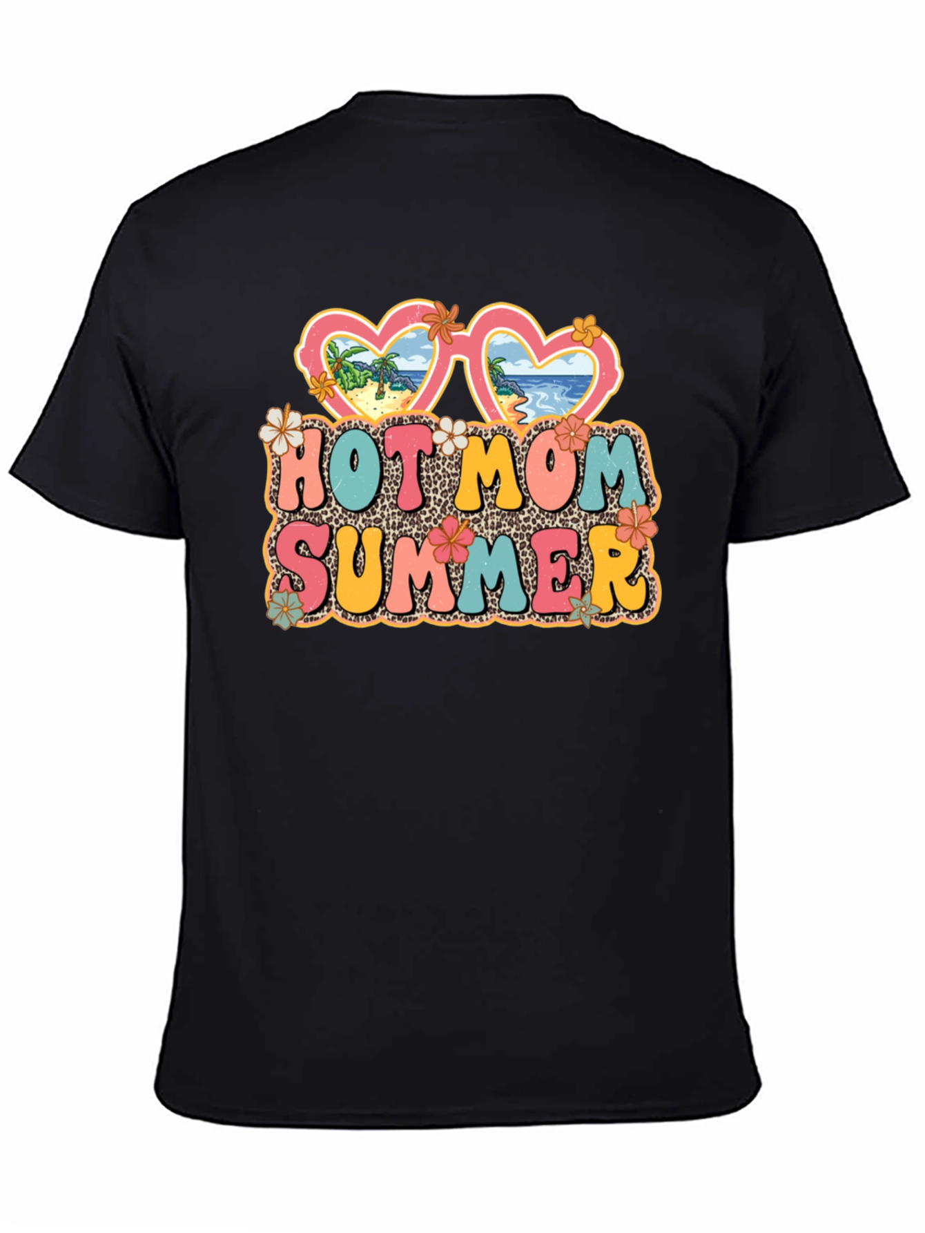 Black Hot Mom Summer Graphic T-Shirt, Unisex view 4