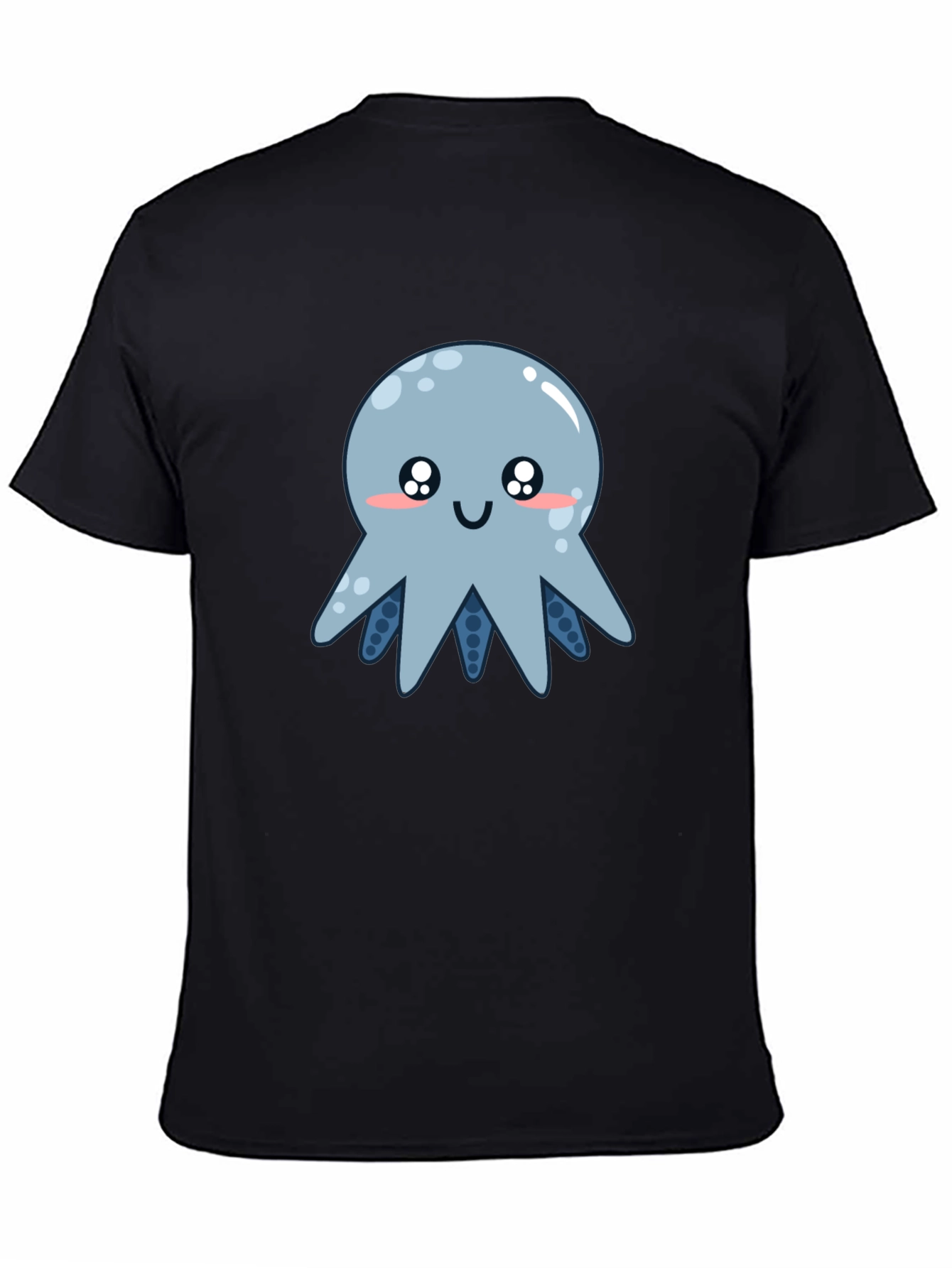 Black Cute Octopus Graphic T-Shirt - Black view 4