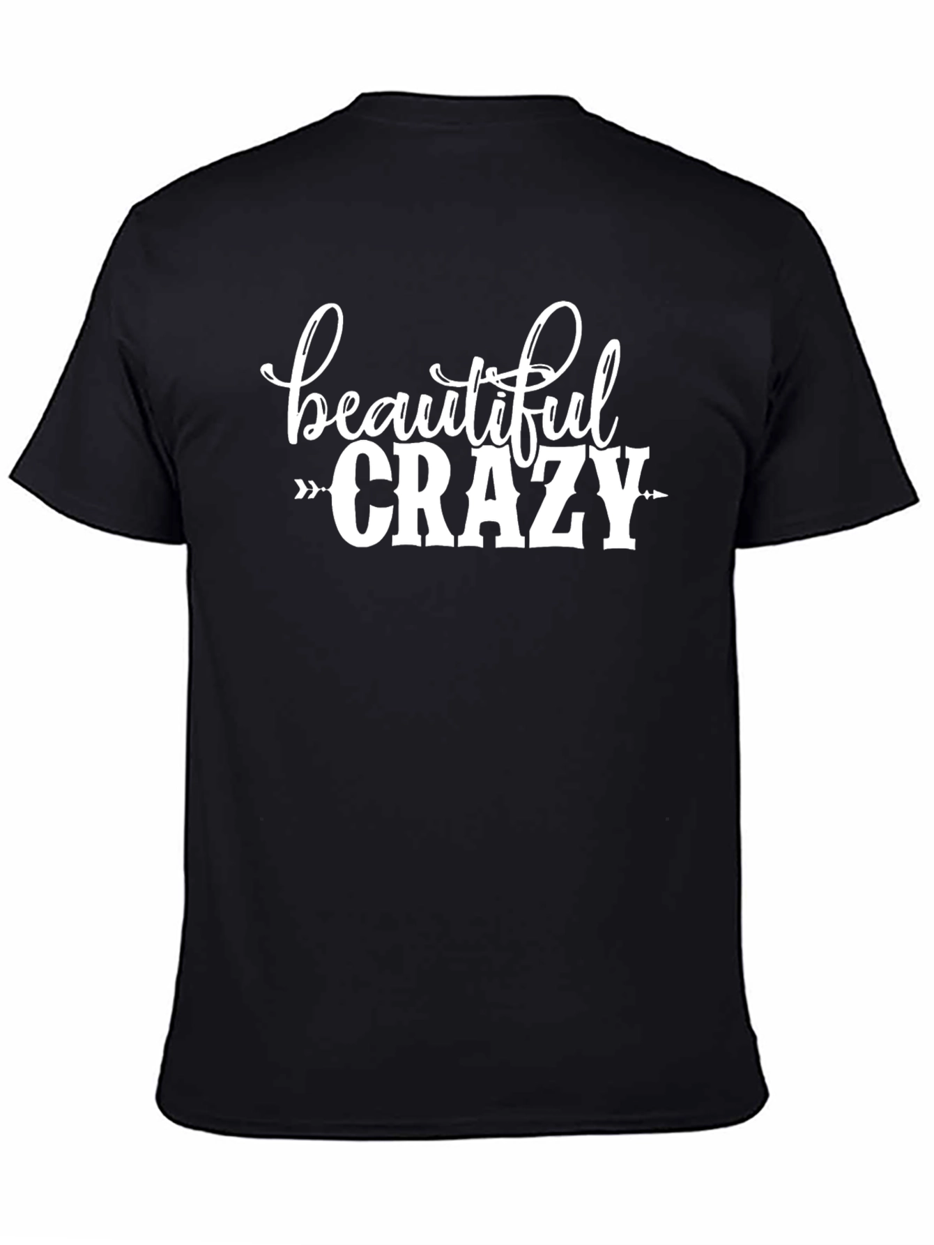 Black Beautiful Crazy Graphic Tee - Black T-Shirt view 4