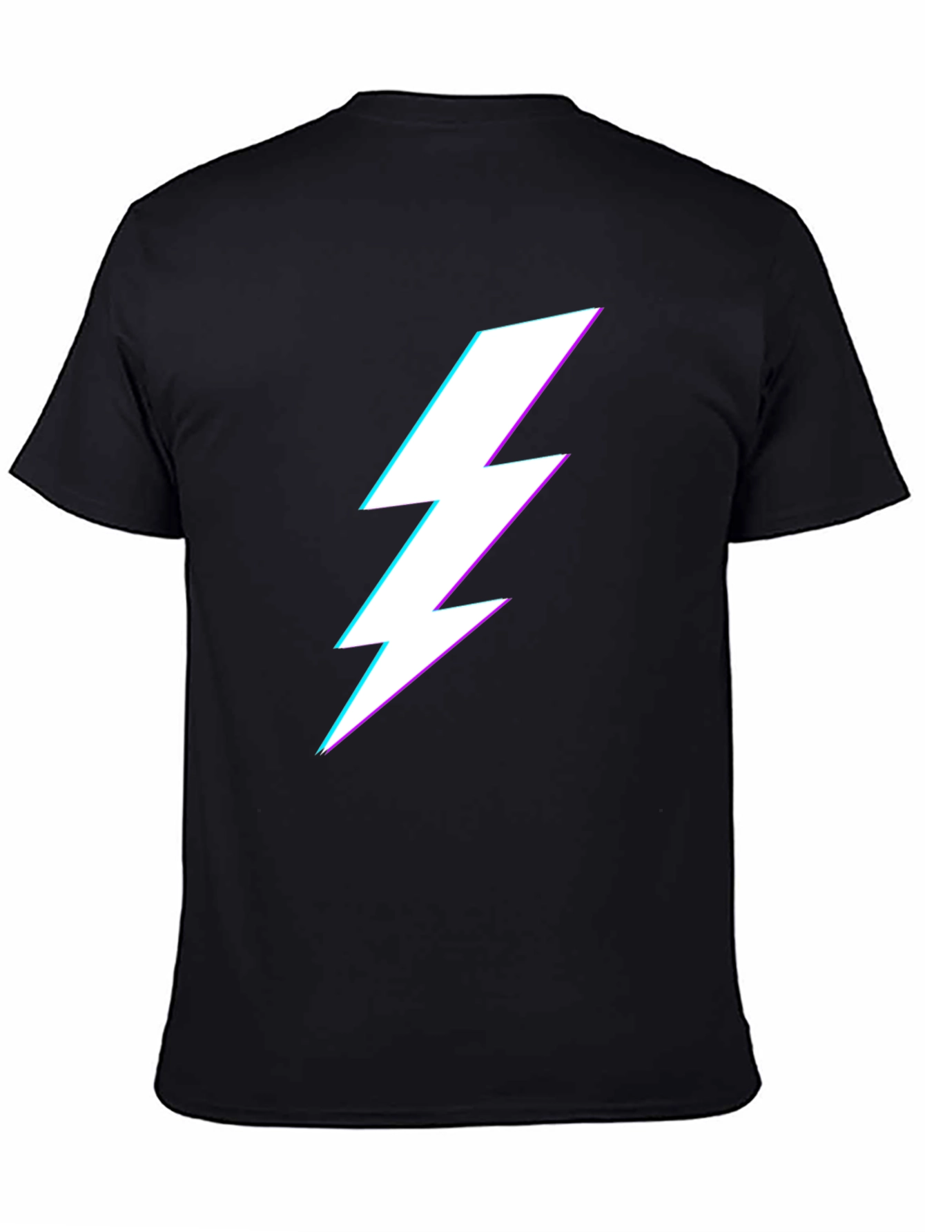 Black Black T-Shirt with Lightning Bolt Graphic view 4