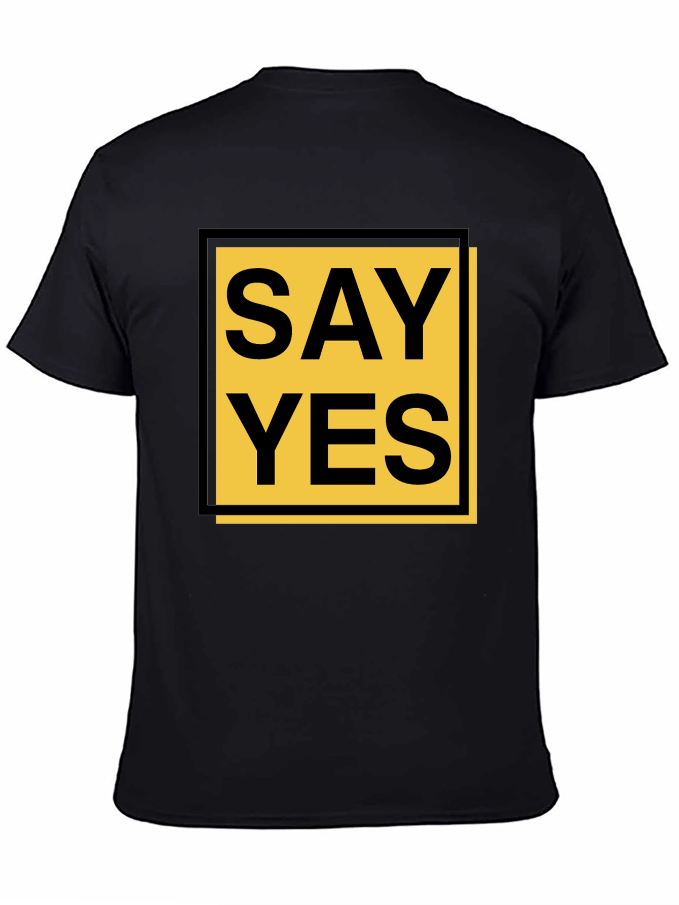 Black Say Yes Graphic Tee - Bold Statement Shirt view 4