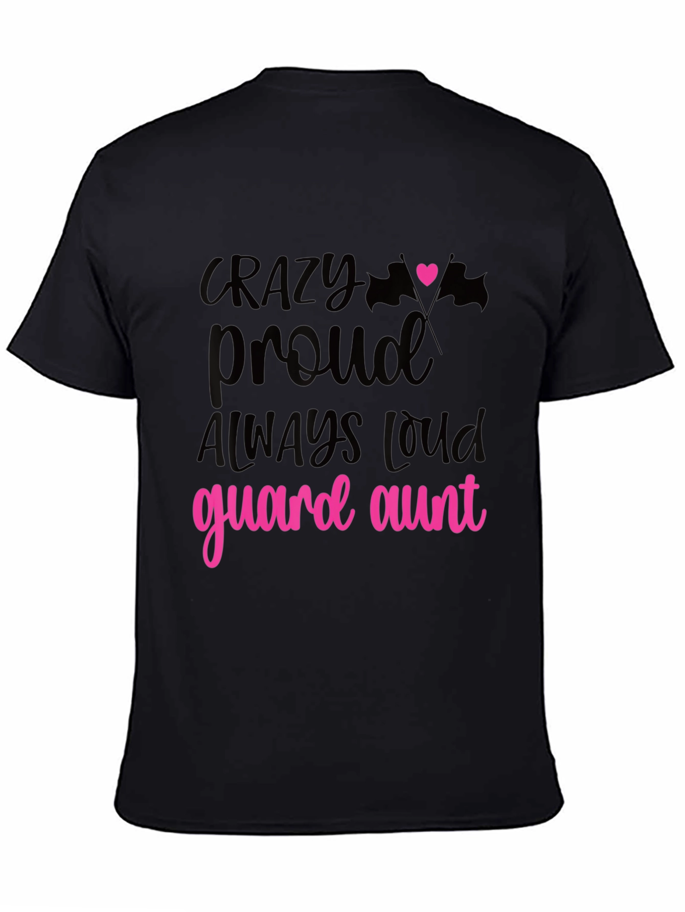Black Crazy Proud Guard Aunt T-Shirt view 4